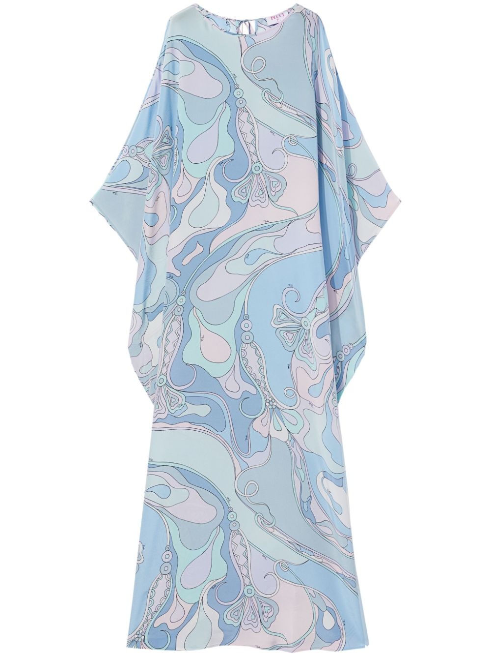 Orchidee-print silk kaftan - 1