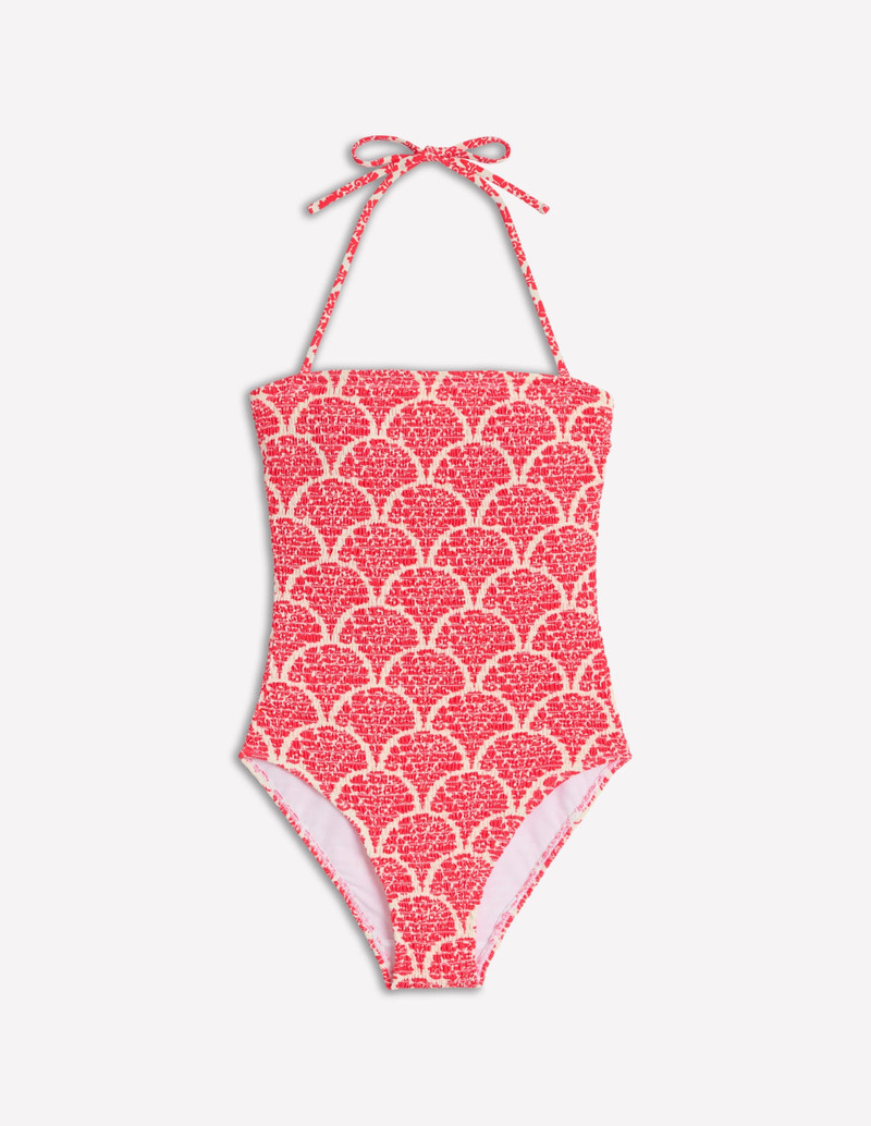 Milos Smocked Swimsuit-Jam Red, Blossomy 8
