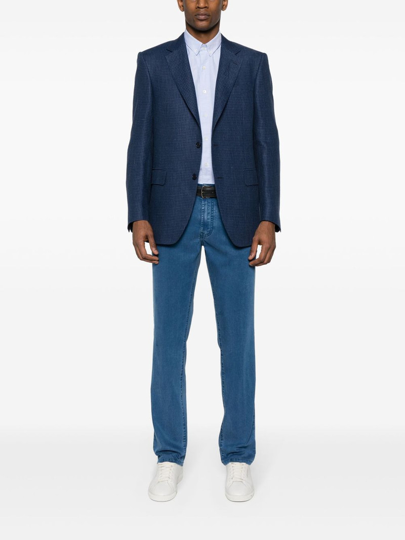 Canali houndstooth linen-blend blazer outlook