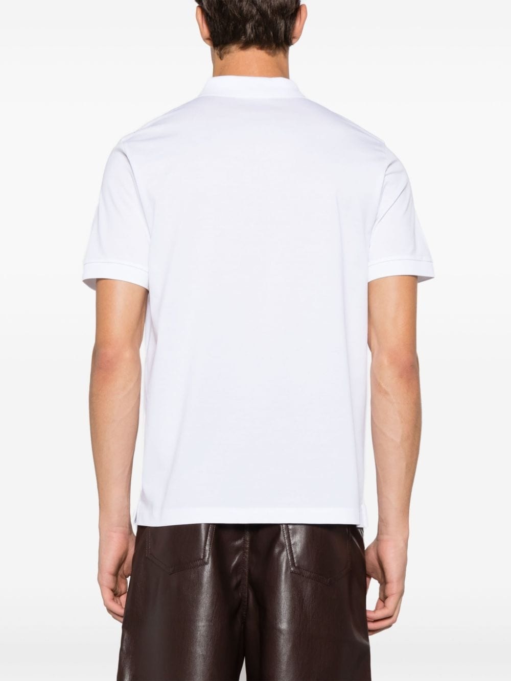 triangle-logo cotton polo shirt - 4