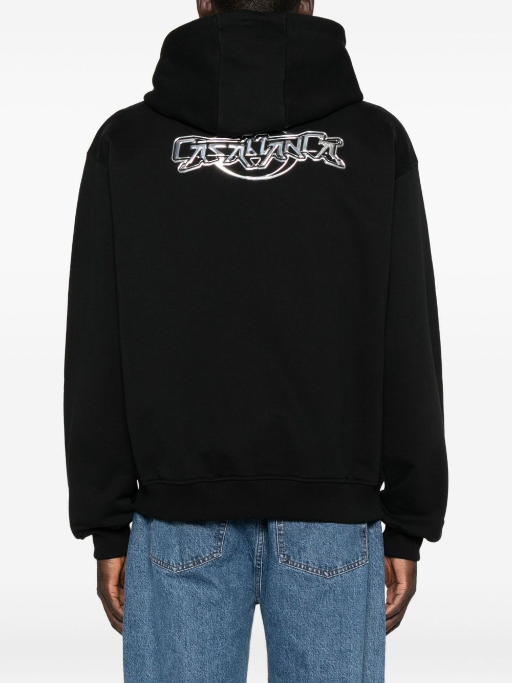 logo-patch zip-up hoodie - 4