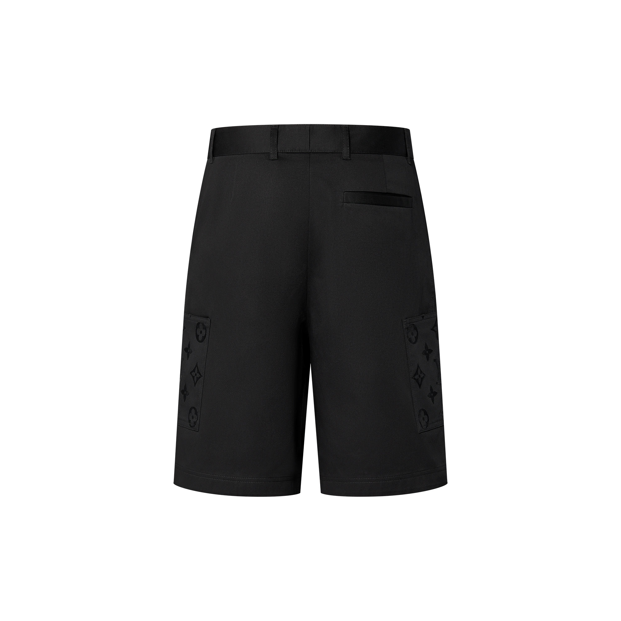 Flocked Cotton Cargo Shorts - 3