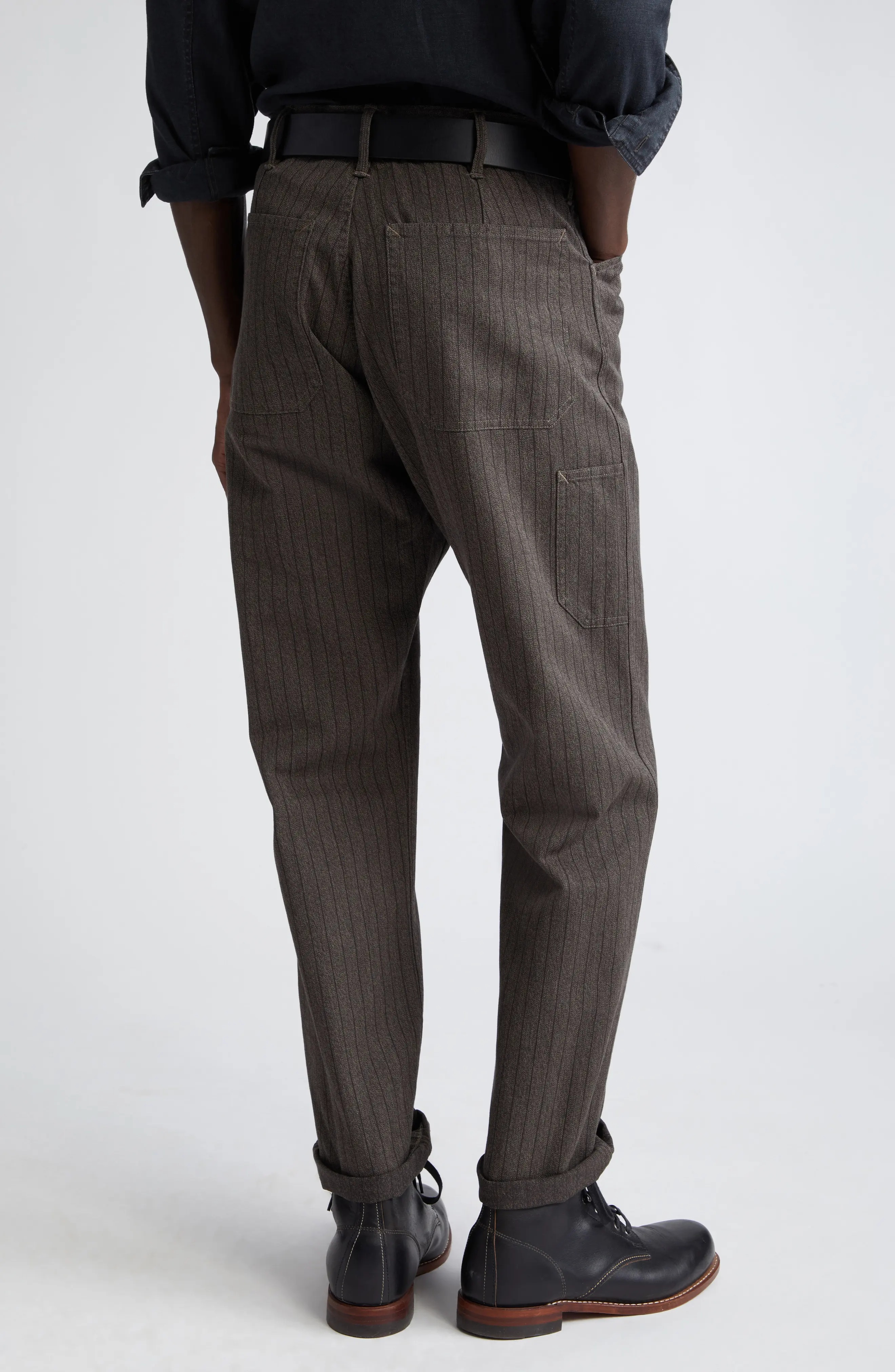 RRL by Ralph Lauren Stripe Jaspé Twill Field Pants in Brown