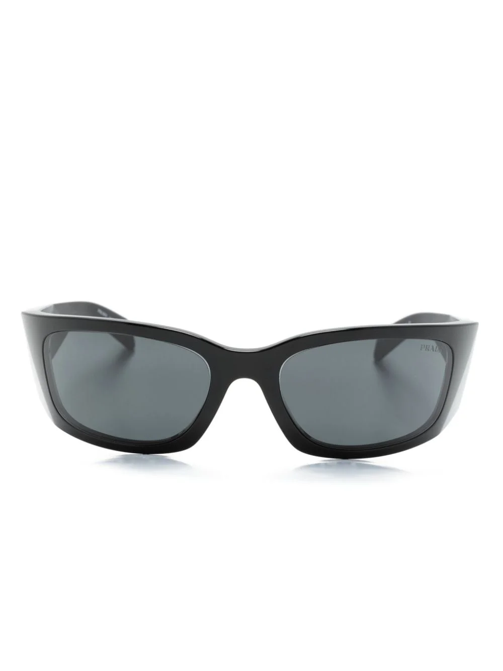 logo-engraved biker-style sunglasses - 1