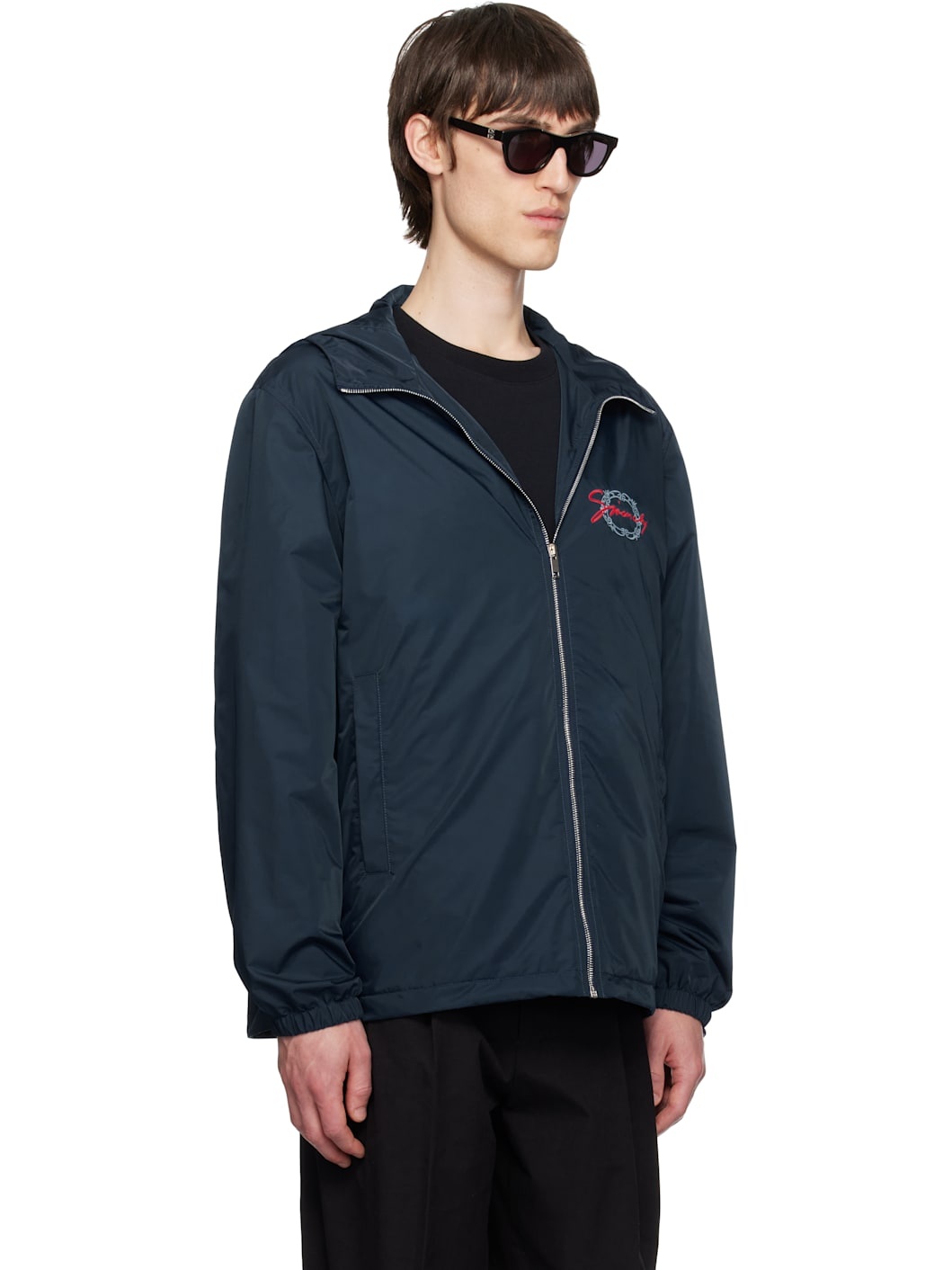 Navy 'GIVENCHY' Medallion Windbreaker - 2