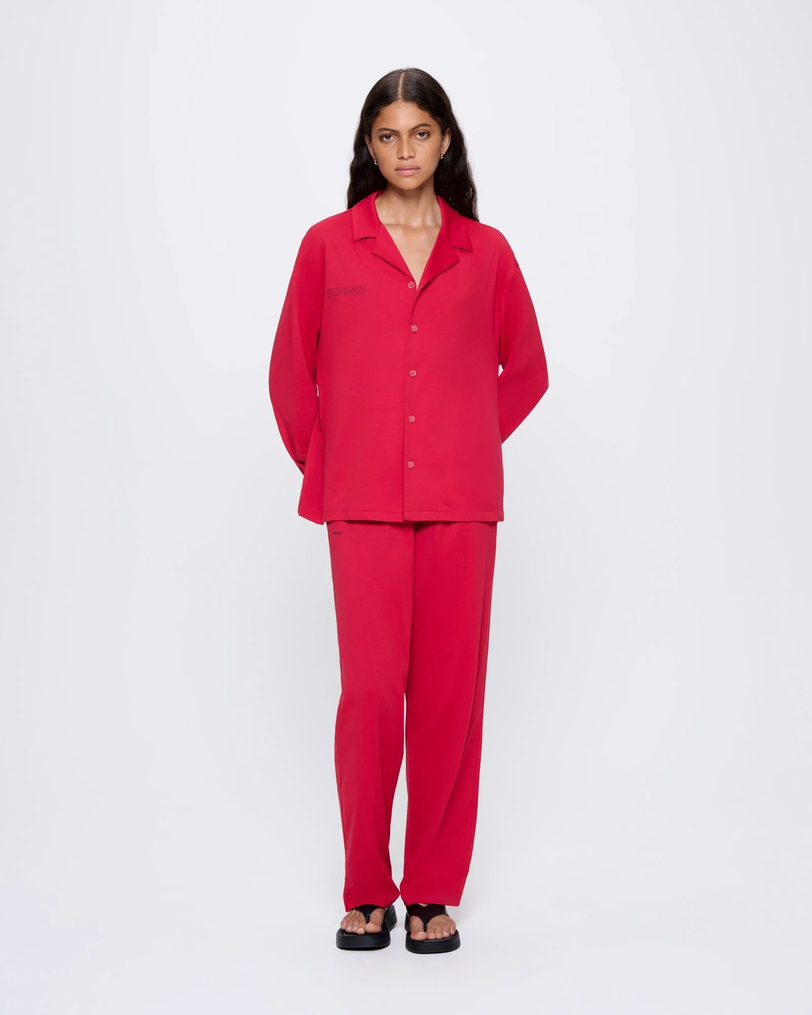 Womens 365 Lightweight Long Pyjama Set - Goji Red - 1