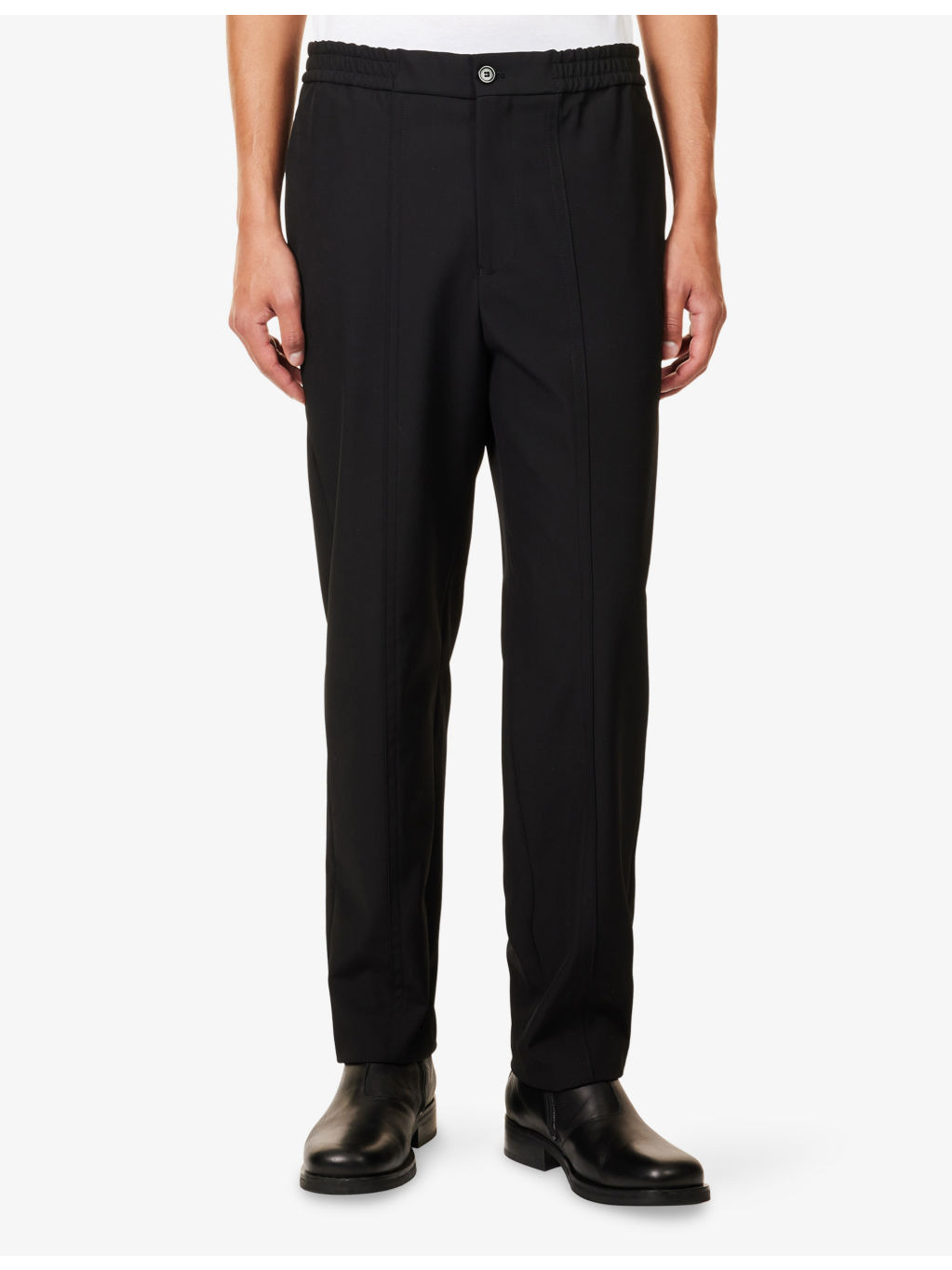 Flat Front Formal Straight-Leg Wool Trousers - 3