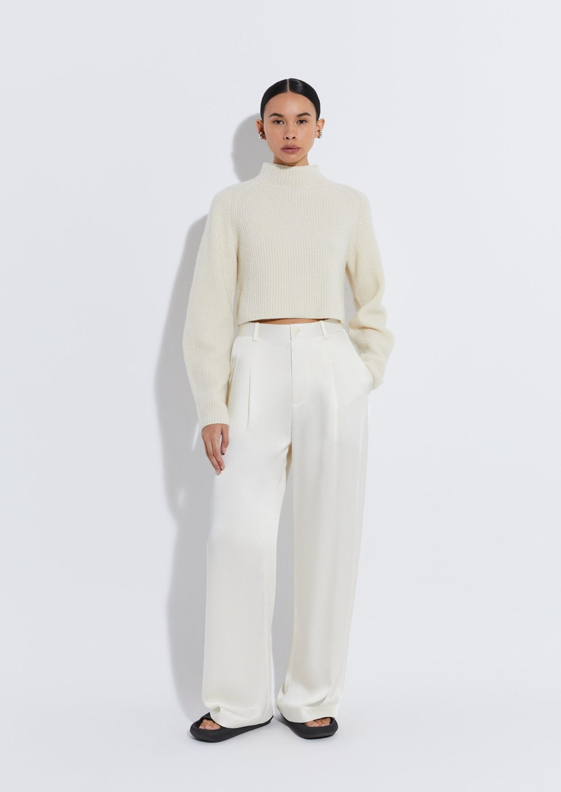 LAPOINTE Cashmere Silk Cropped Raglan Sweater outlook