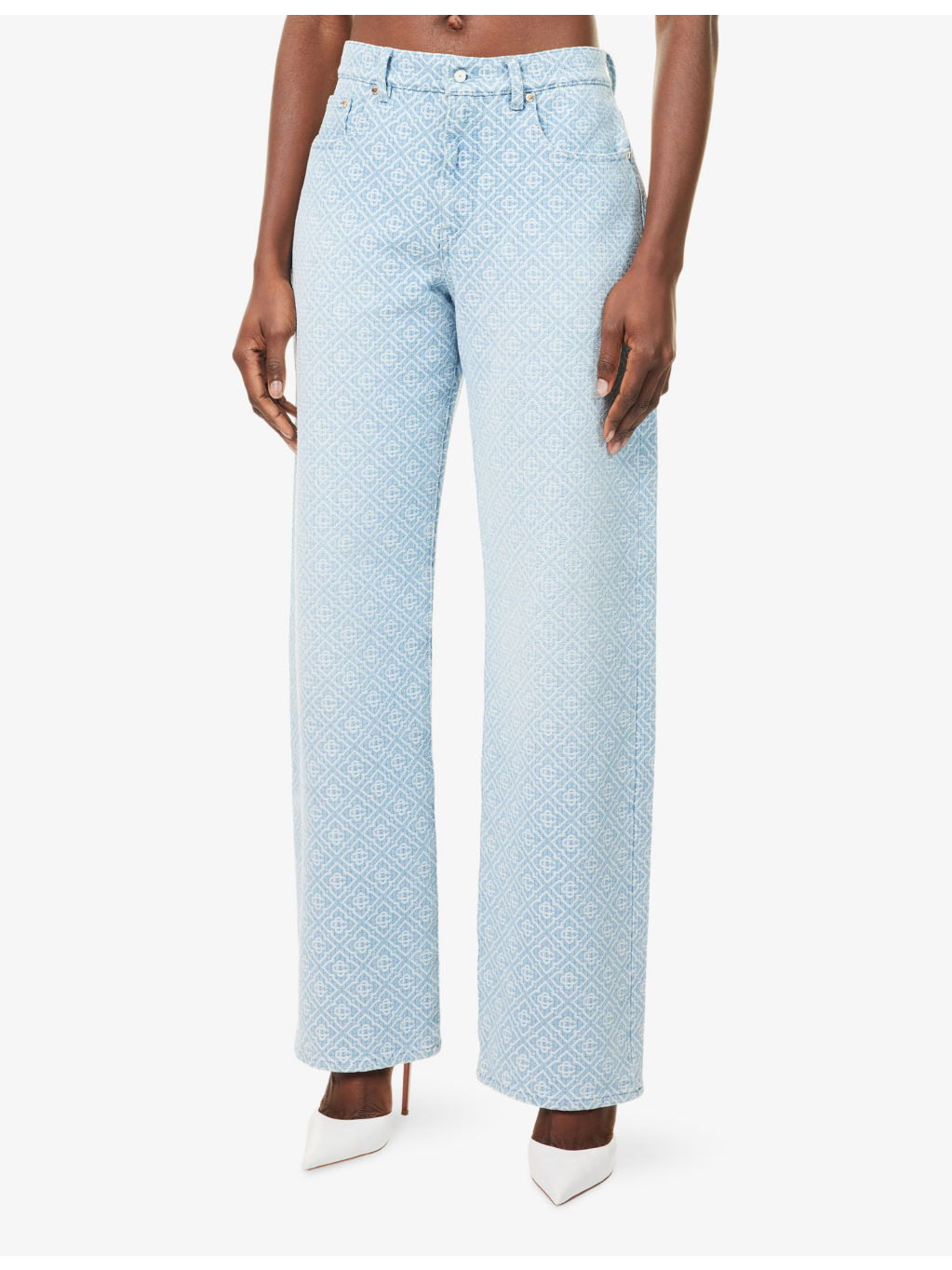 Monogram Straight-Leg Denim Jeans - 3