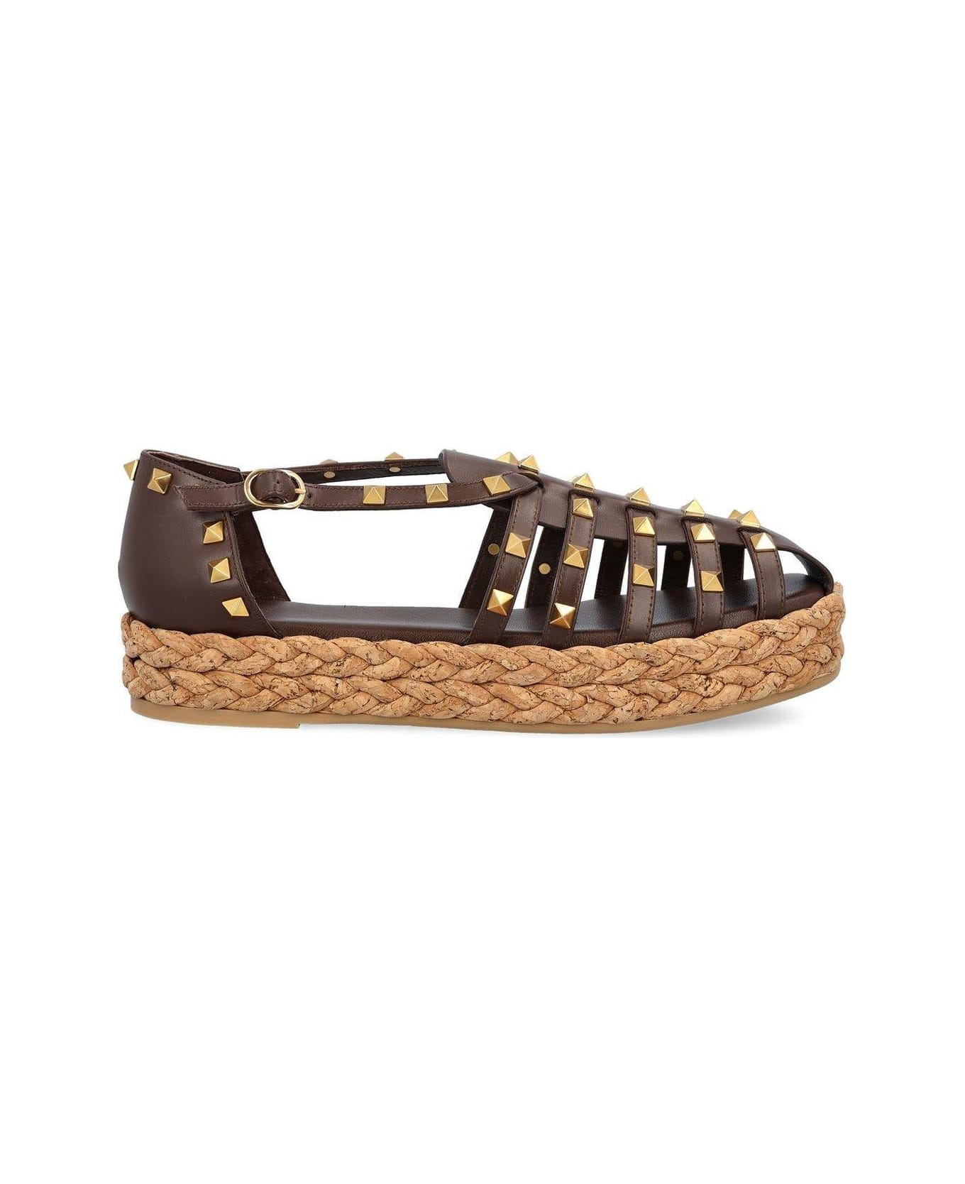 Garavani Rockstud Buckle Detailed Flat Shoes - 1
