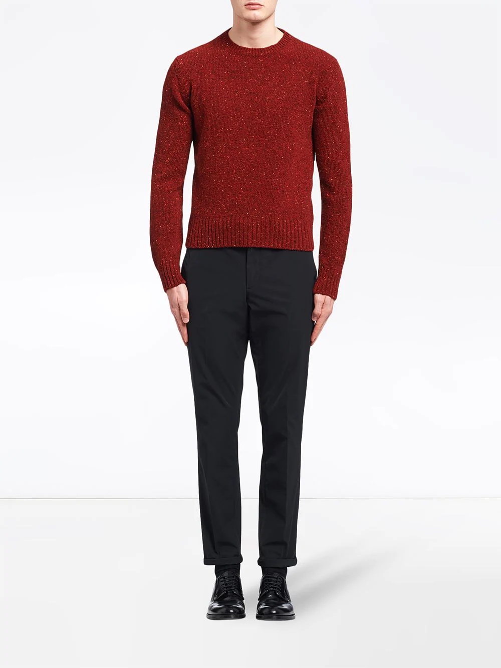 textured crew neck jumper - 2