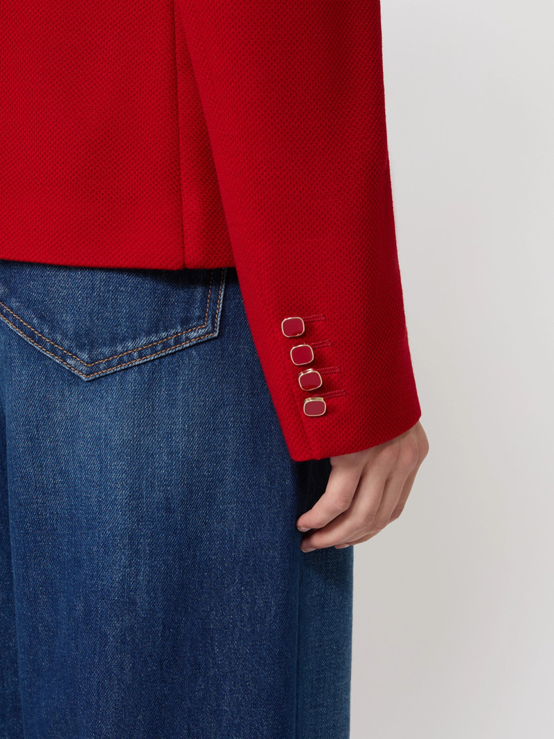 EMIRO Single-breasted piqué jersey jacket - RED 6