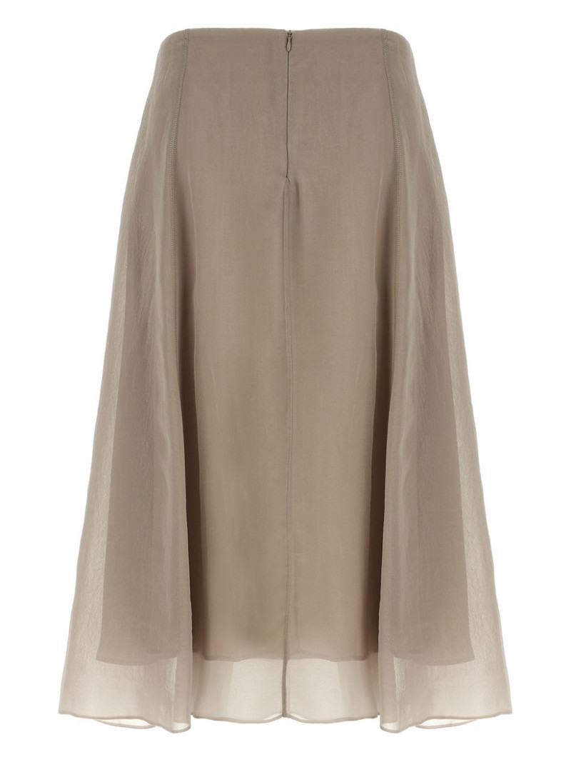 Brunello Cucinelli circle semi-transparent skirt outlook