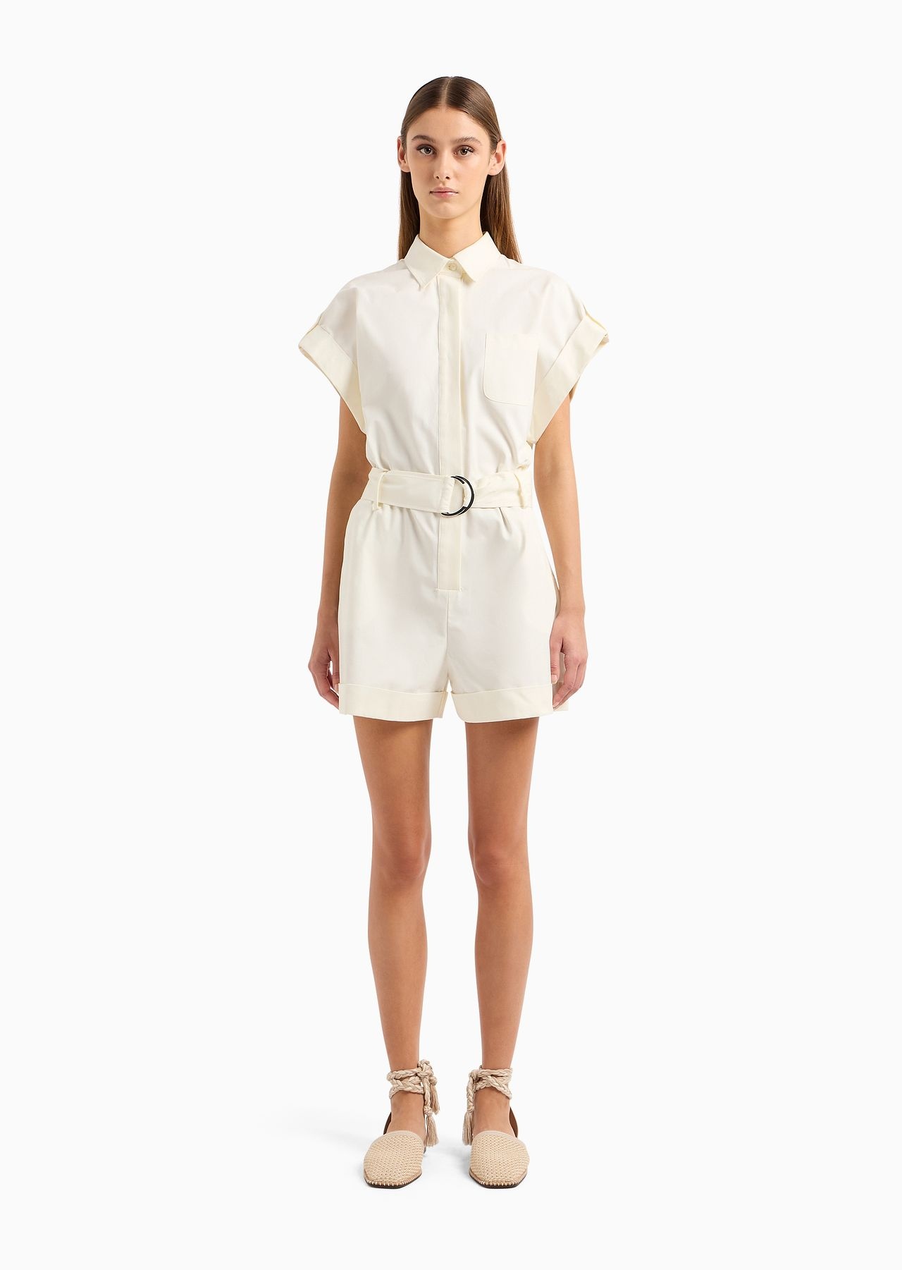 Pima cotton gabardine short jumpsuit - 2