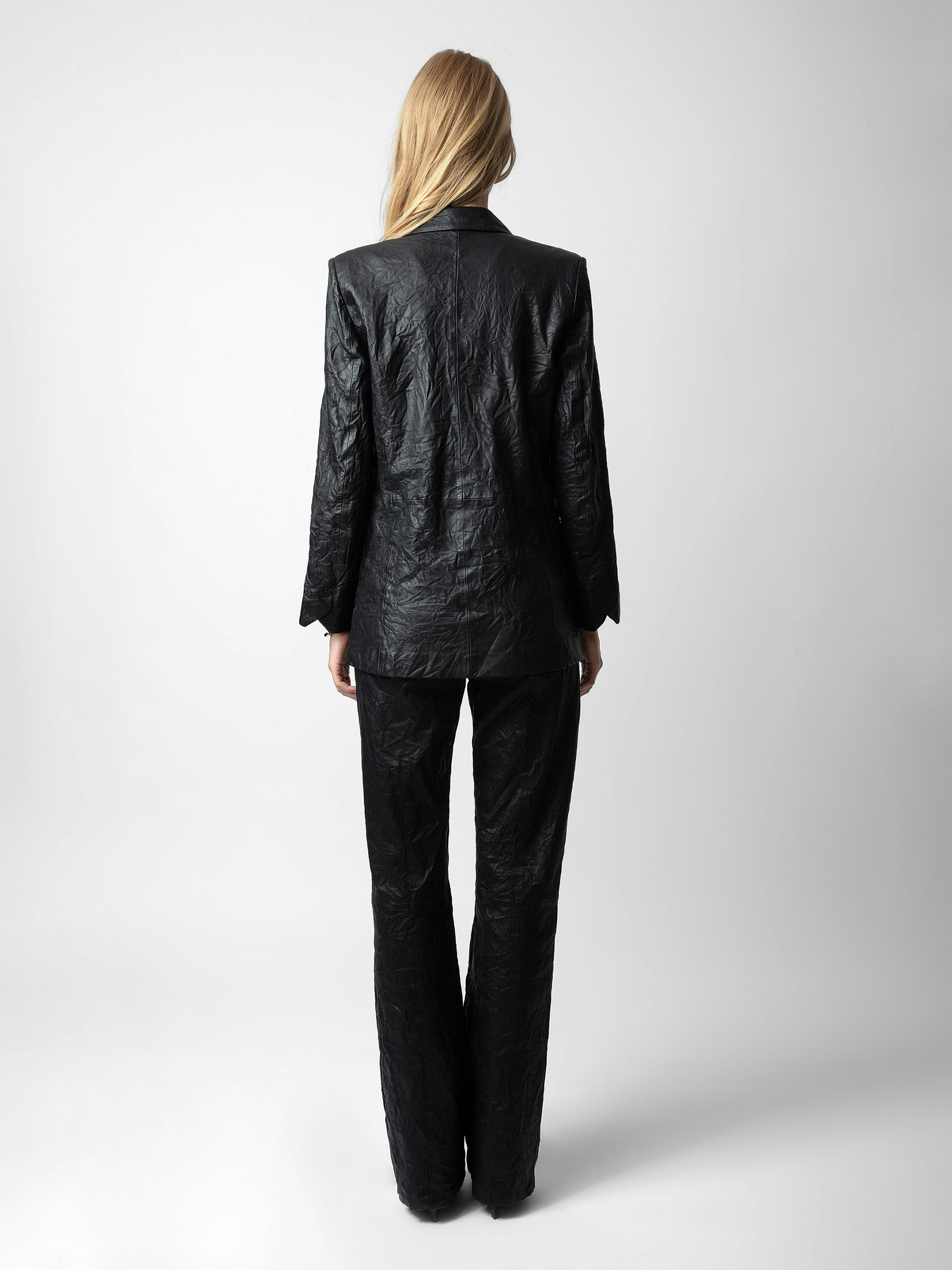 Visco Crinkled Leather Jacket - 3