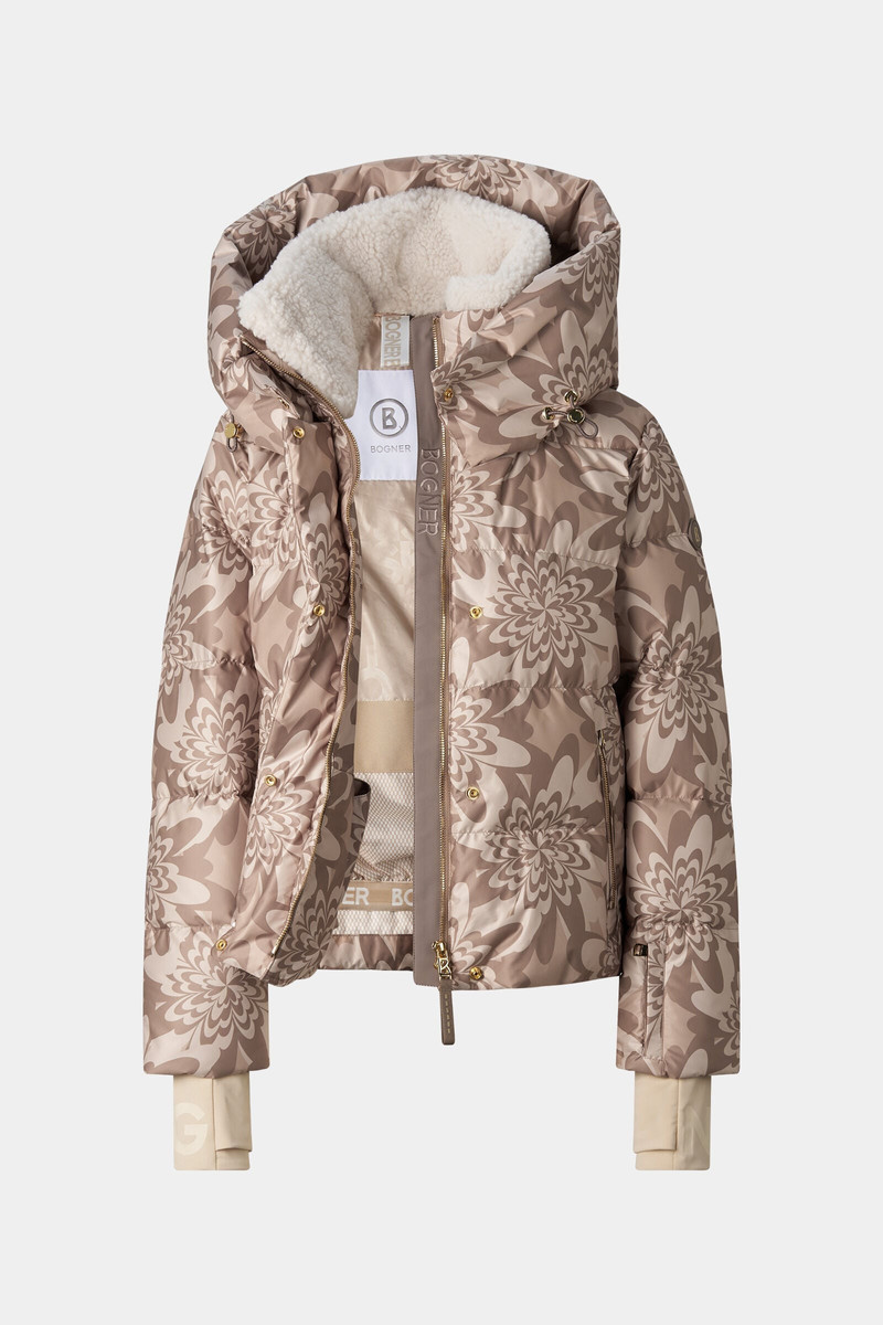 Naia Down Ski Jacket in Hazel/Beige 2