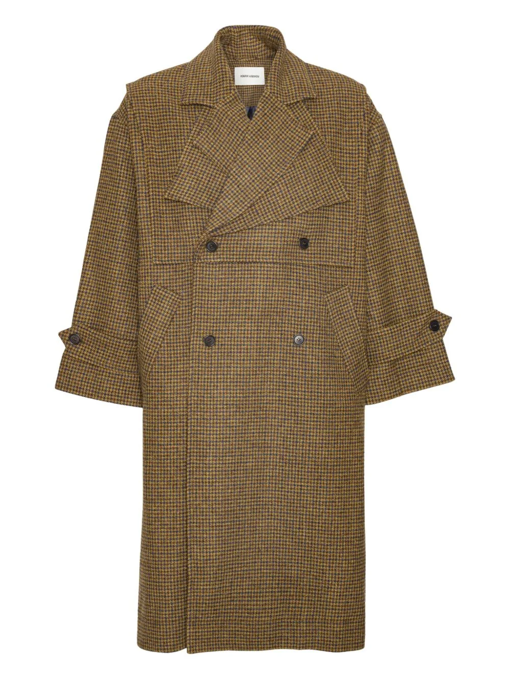 houndstooth double-breasted coat - 1