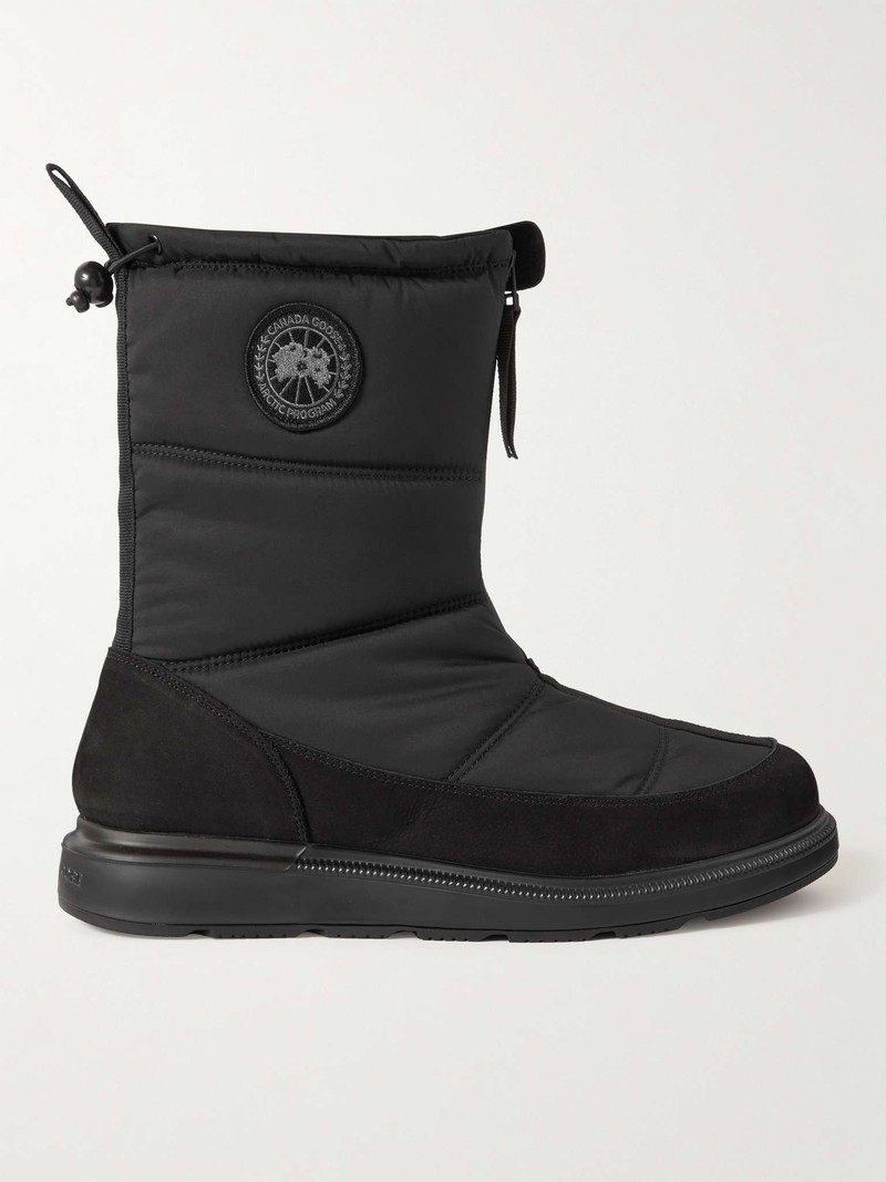 Crofton Nubuck-Trimmed Quilted Shell Boots 1
