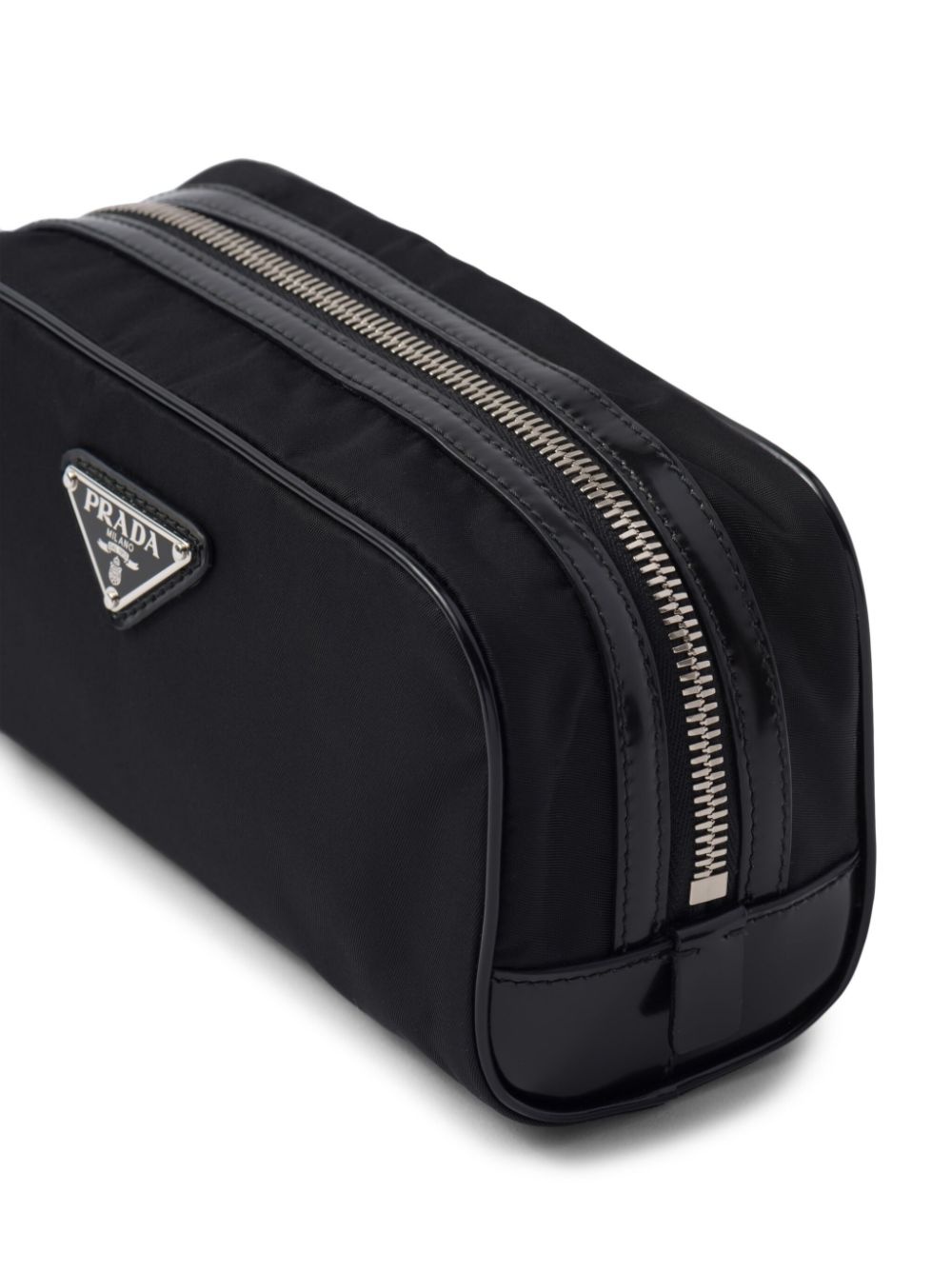 logo-plaque zipped wash bag - 3