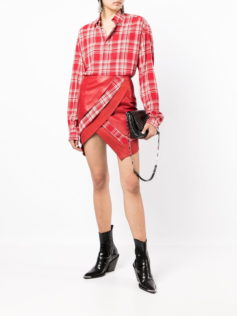 RTA layered leather mini skirt outlook