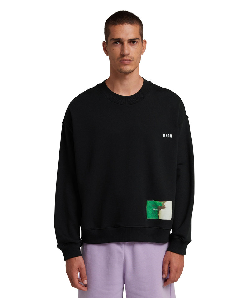 MSGM "FANTASTIC GREEN INVERSE SERIES" organic cotton sweatshirt outlook