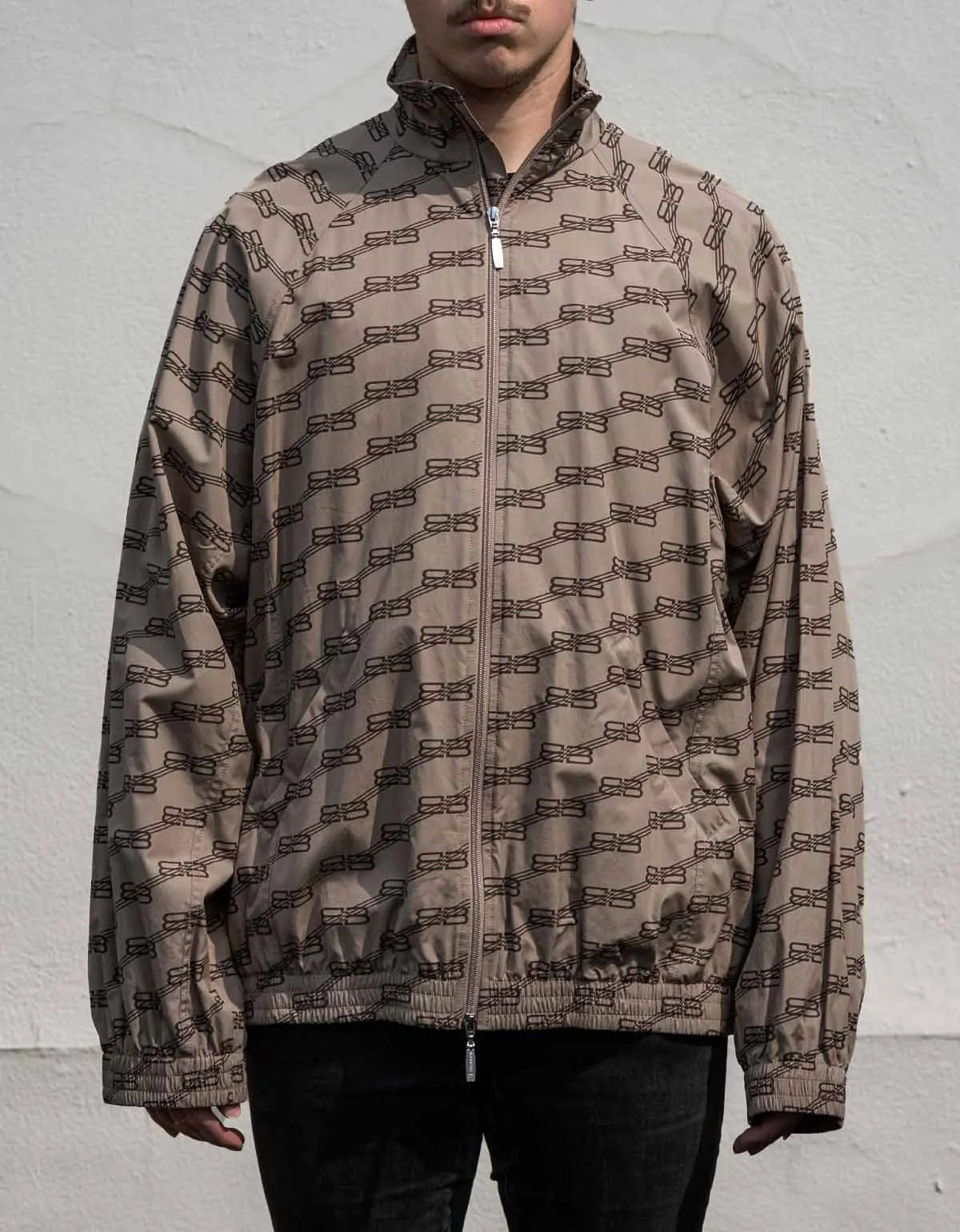 Balenciaga Beige All-Over BB Monogram Tracksuit Jacket - 3