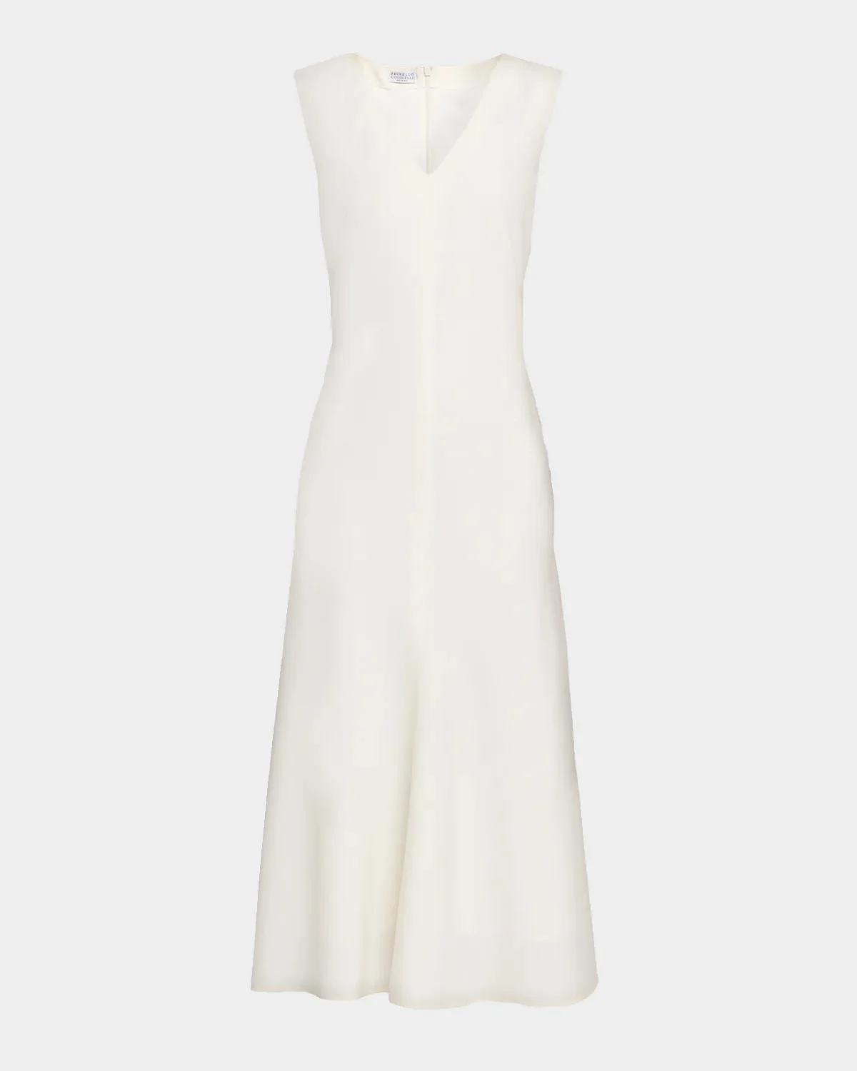 Sleeveless Fluid Stretch Wool Midi Dress - 1
