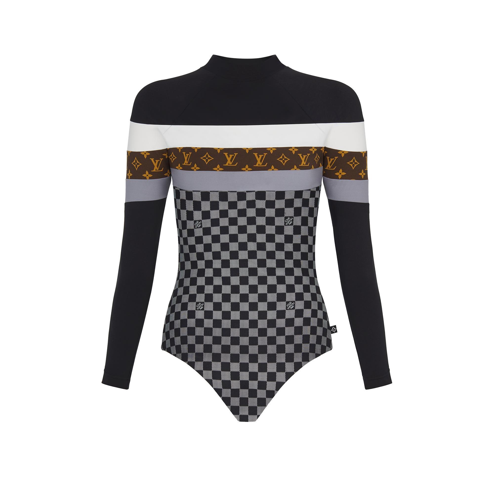 Sporty Damier Bodysuit In Technical Jersey - 1