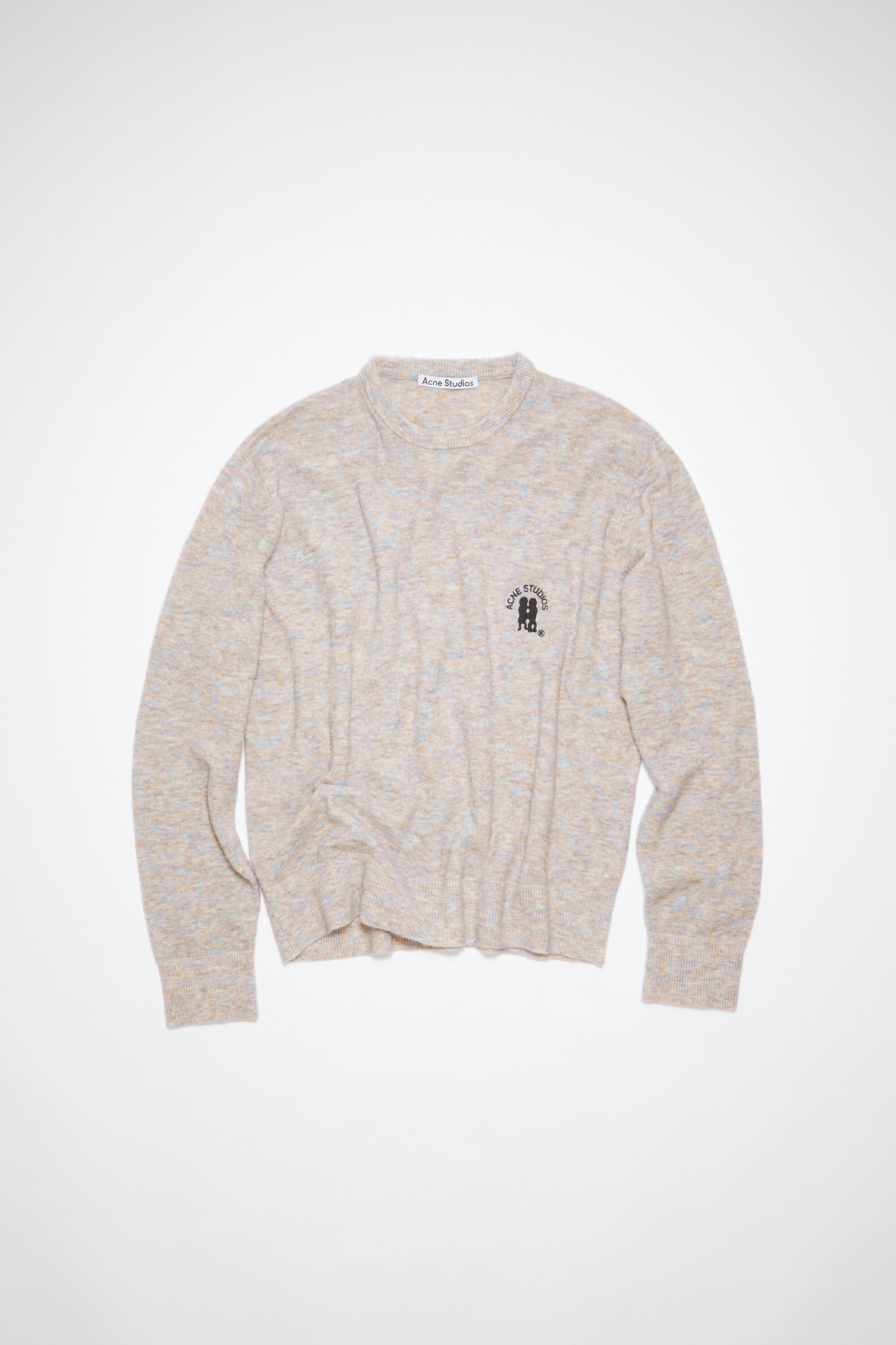 Embroidered logo jumper - Light Grey/Brown Melange - 1