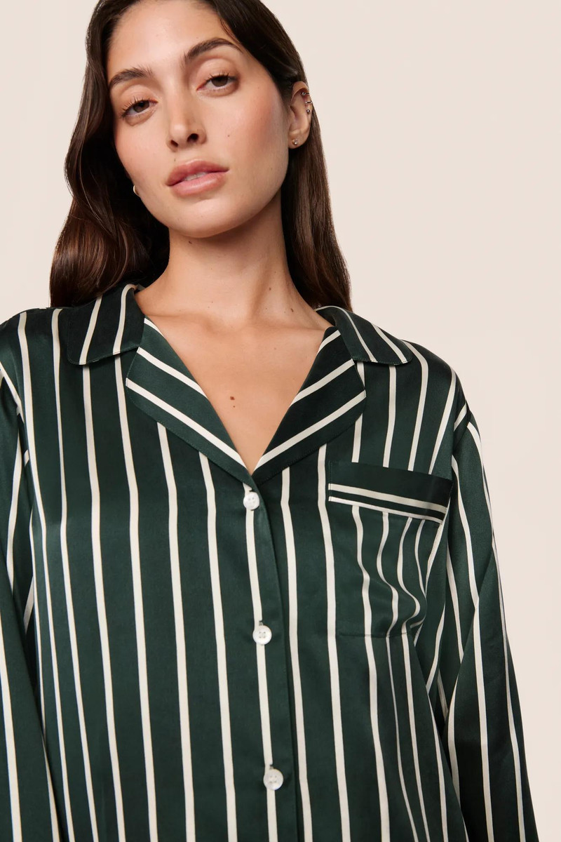 eberjey Inez Washable Silk Printed Long PJ Set outlook