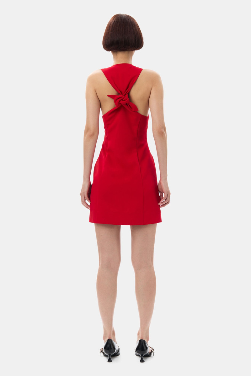 RED TWILL SUITING MINI DRESS 5