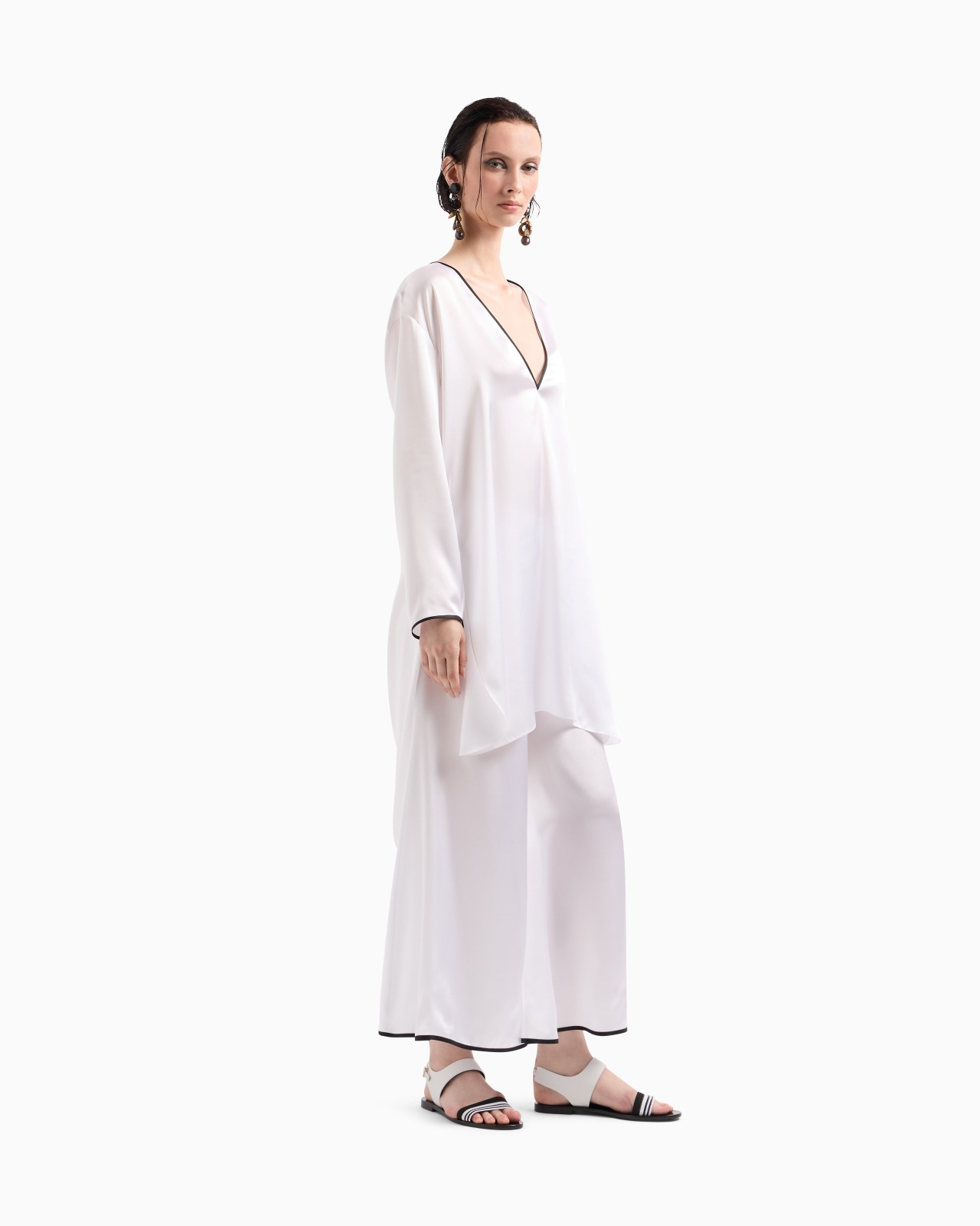 SILK SATIN LONG SHIRT - 4