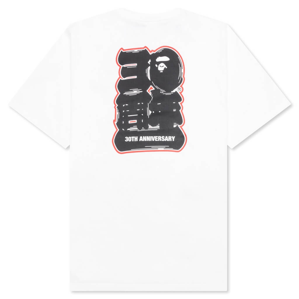 BAPE 30TH ANNIVERSARY APE HEAD TEE - WHITE/NAVY - 2