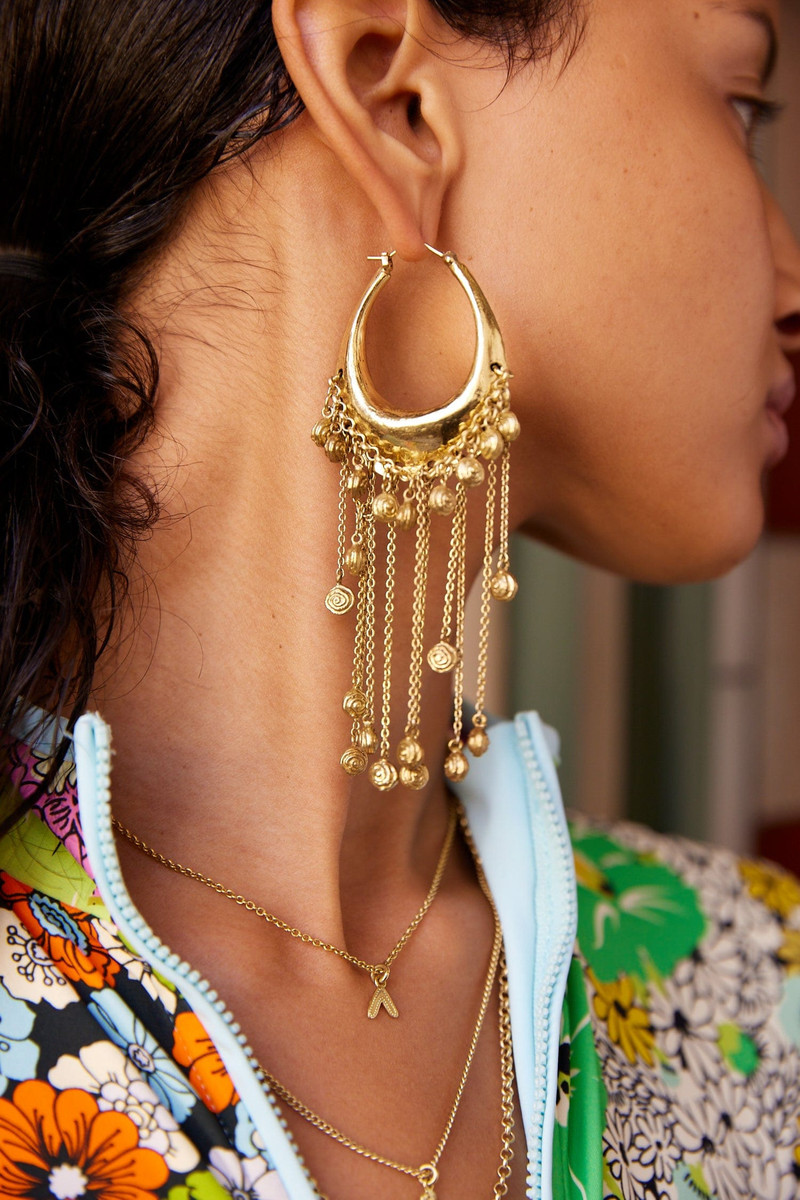 ALÉMAIS Le Jardin Ring Chain Tassel Hoops outlook