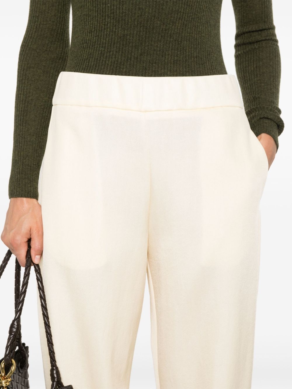 high-waist tapered trousers - 5