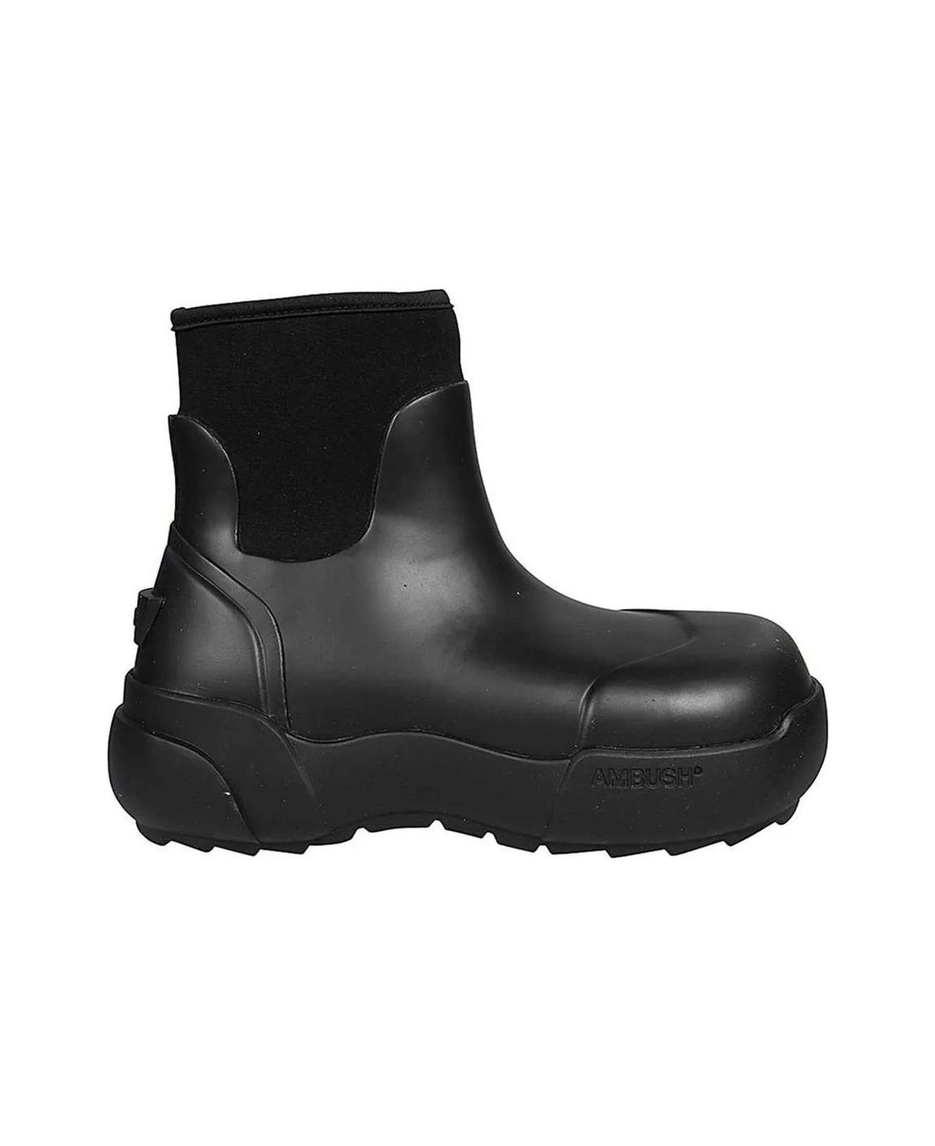 Square-toe Chunky Sole Ankle Boots - 1