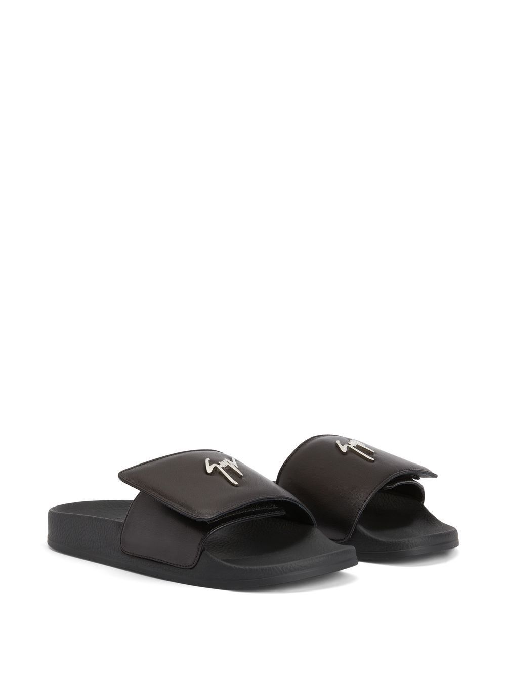 Signature-plaque touch-strap slides - 2