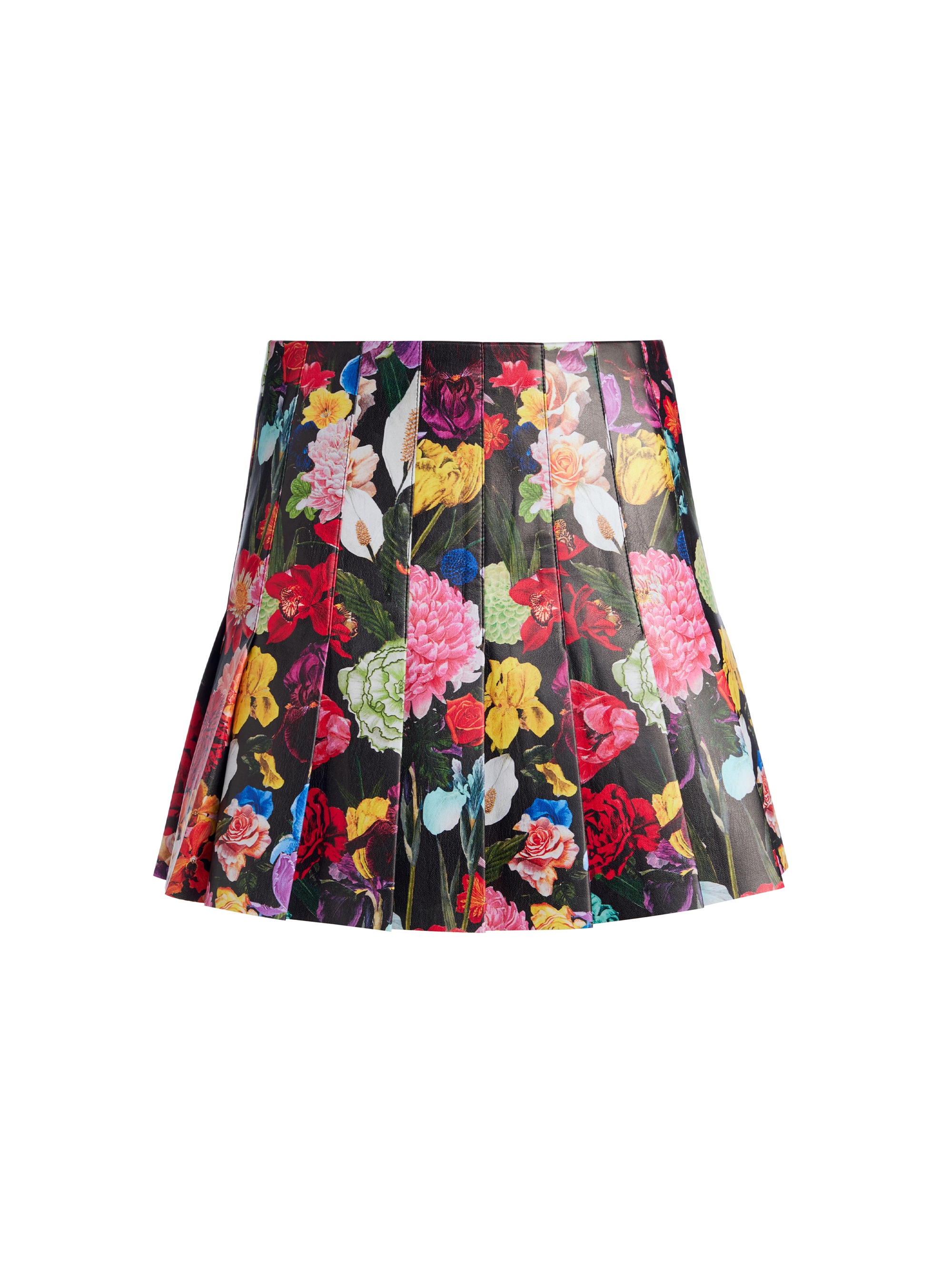 CARTER VEGAN LEATHER PLEATED MINI SKIRT - 1