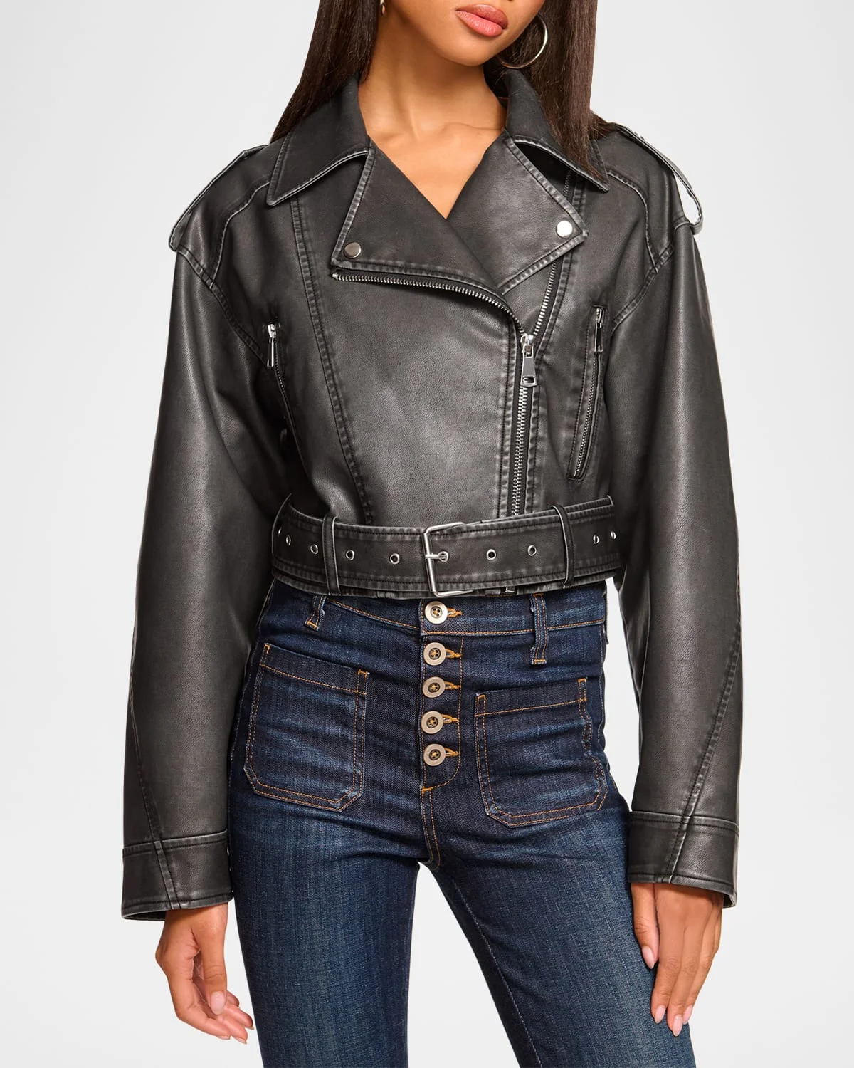 Layana Faux Leather Moto Jacket - 1