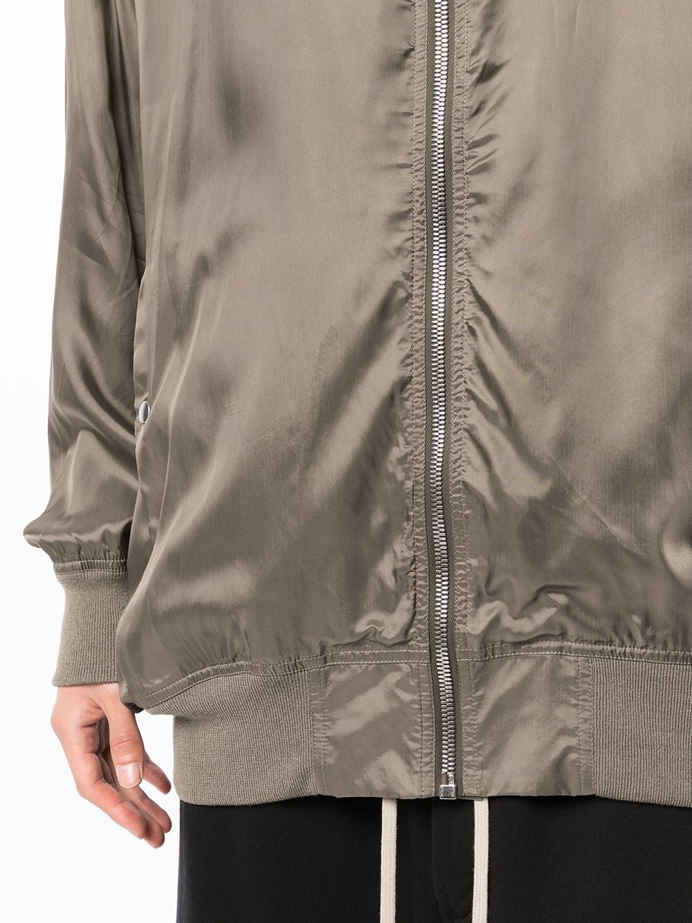 satin-finished zipped bomber jacket - 5