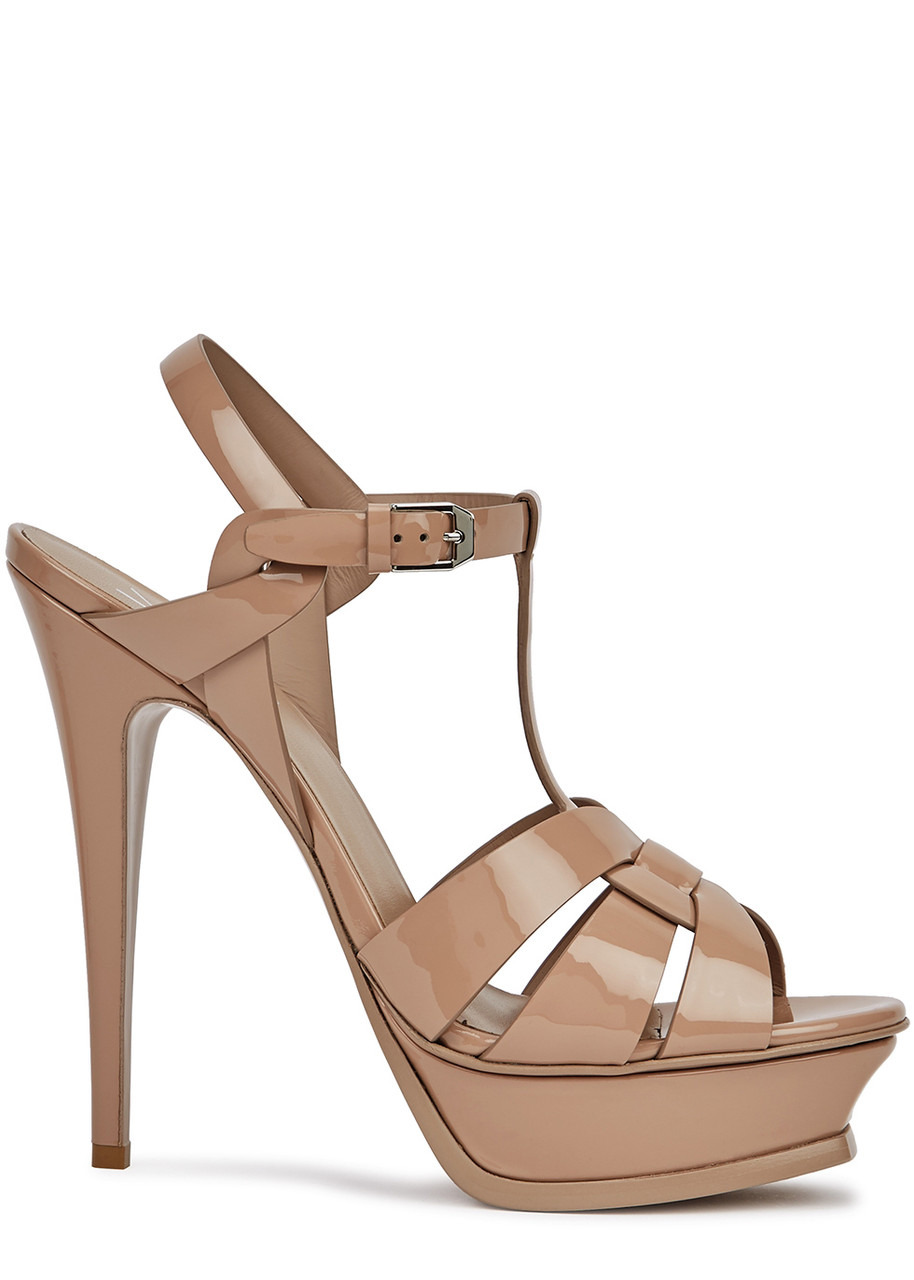 Tribute 100 blush leather platform sandals - 1
