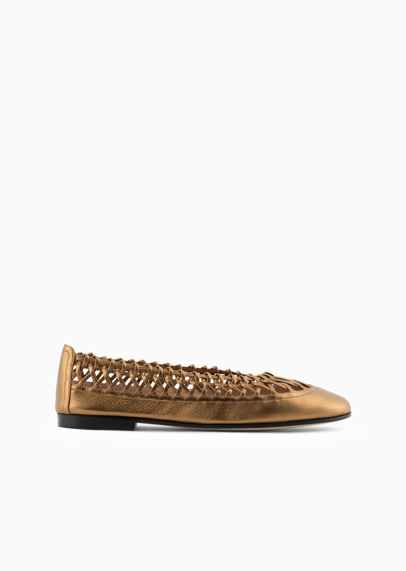 Woven laminated nappa-leather ballerinas 1