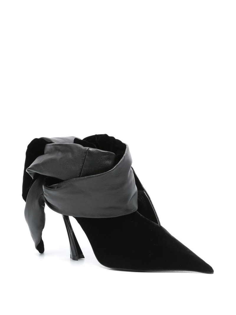 MUGLER 95mm Fang leather knot mules outlook