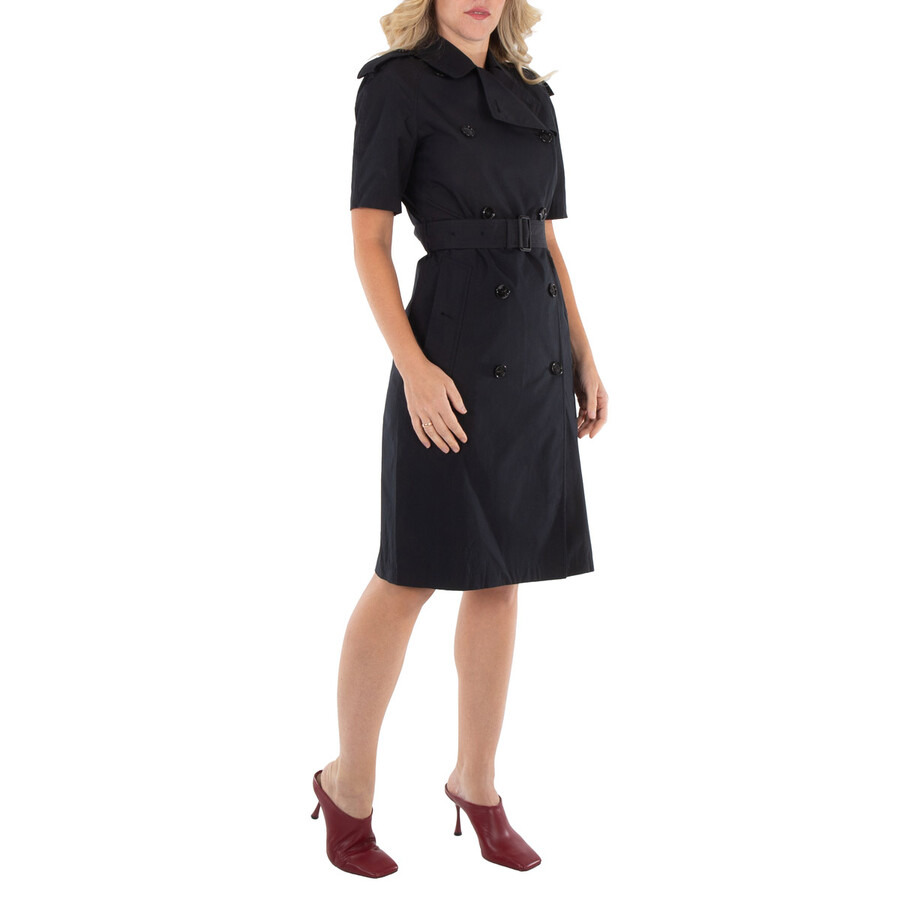 Burberry Black Cotton Blend Belted Trench Dress - 5
