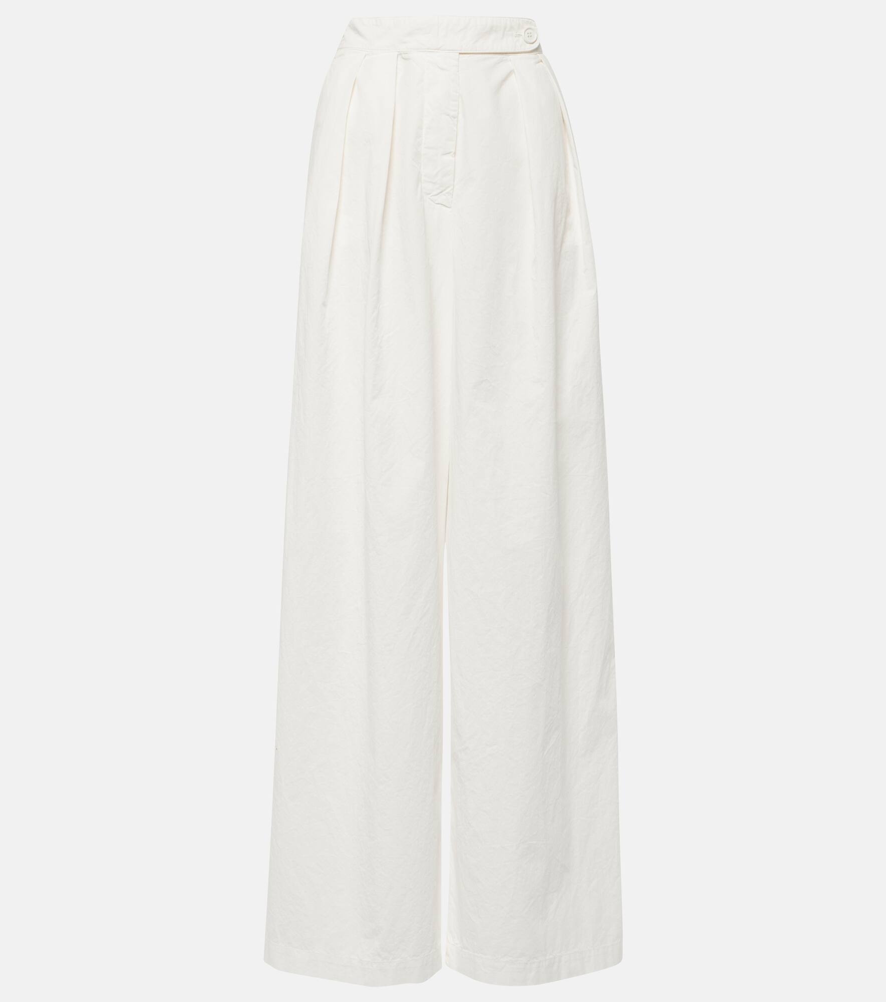 Pamplona high-rise cotton wide-leg pants - 1