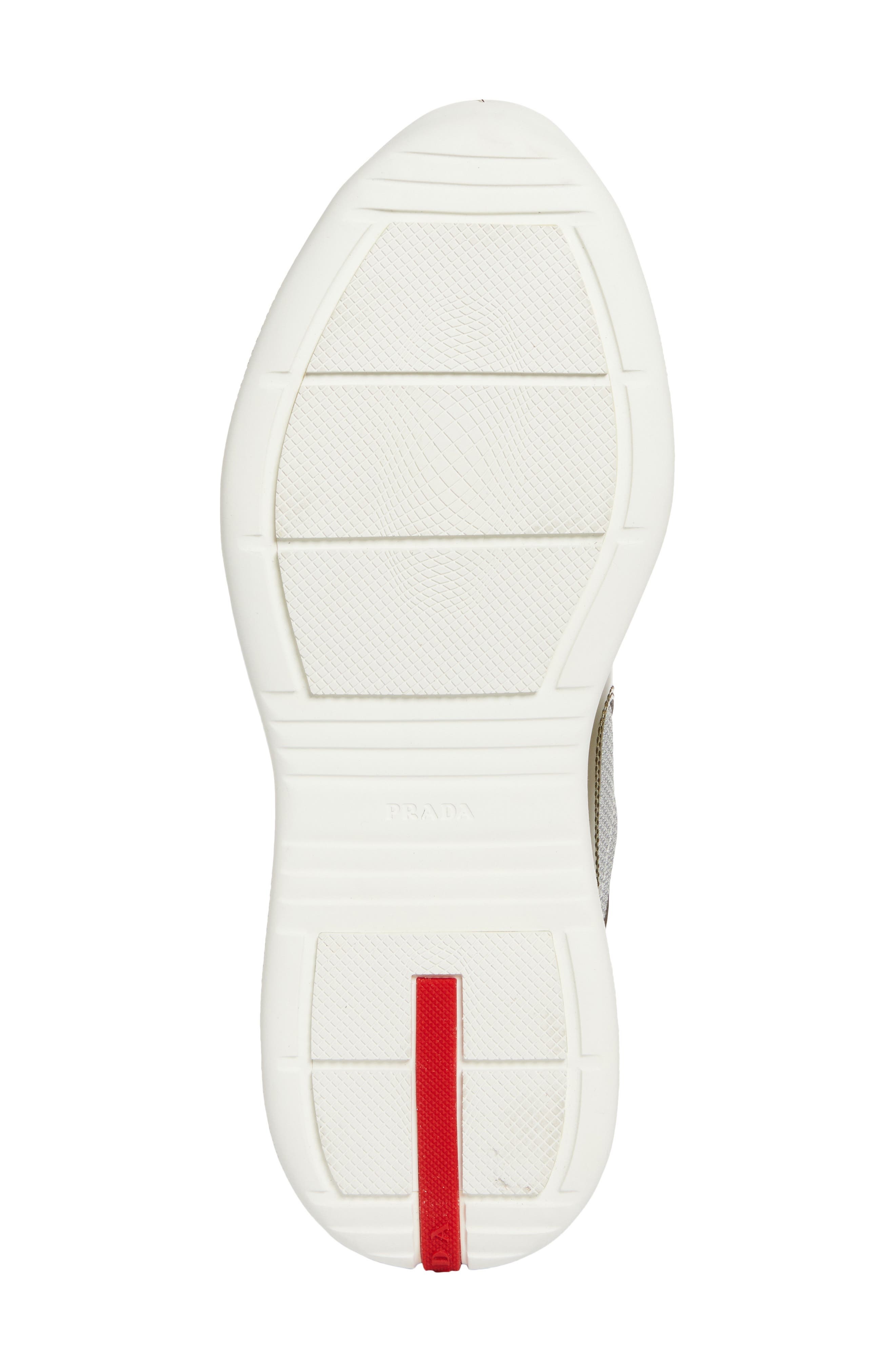 Prada America's Cup Vernice Bike Low Top Sneaker in Loden/Argento at Nordstrom - 7