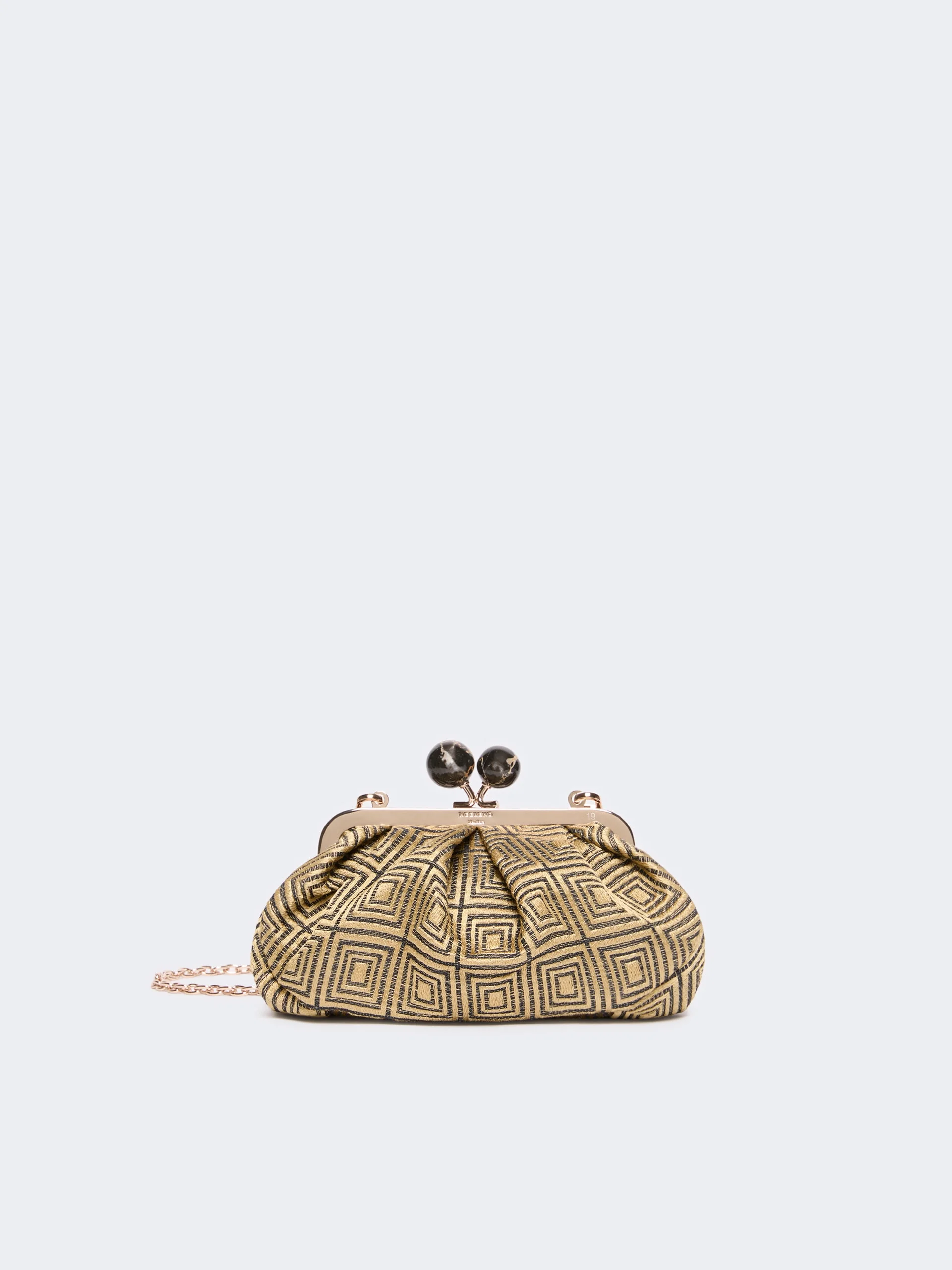 ITALIANROOTSS Small Pasticcino Bag in linen, silk and cotton jacquard - YELLOW - 1