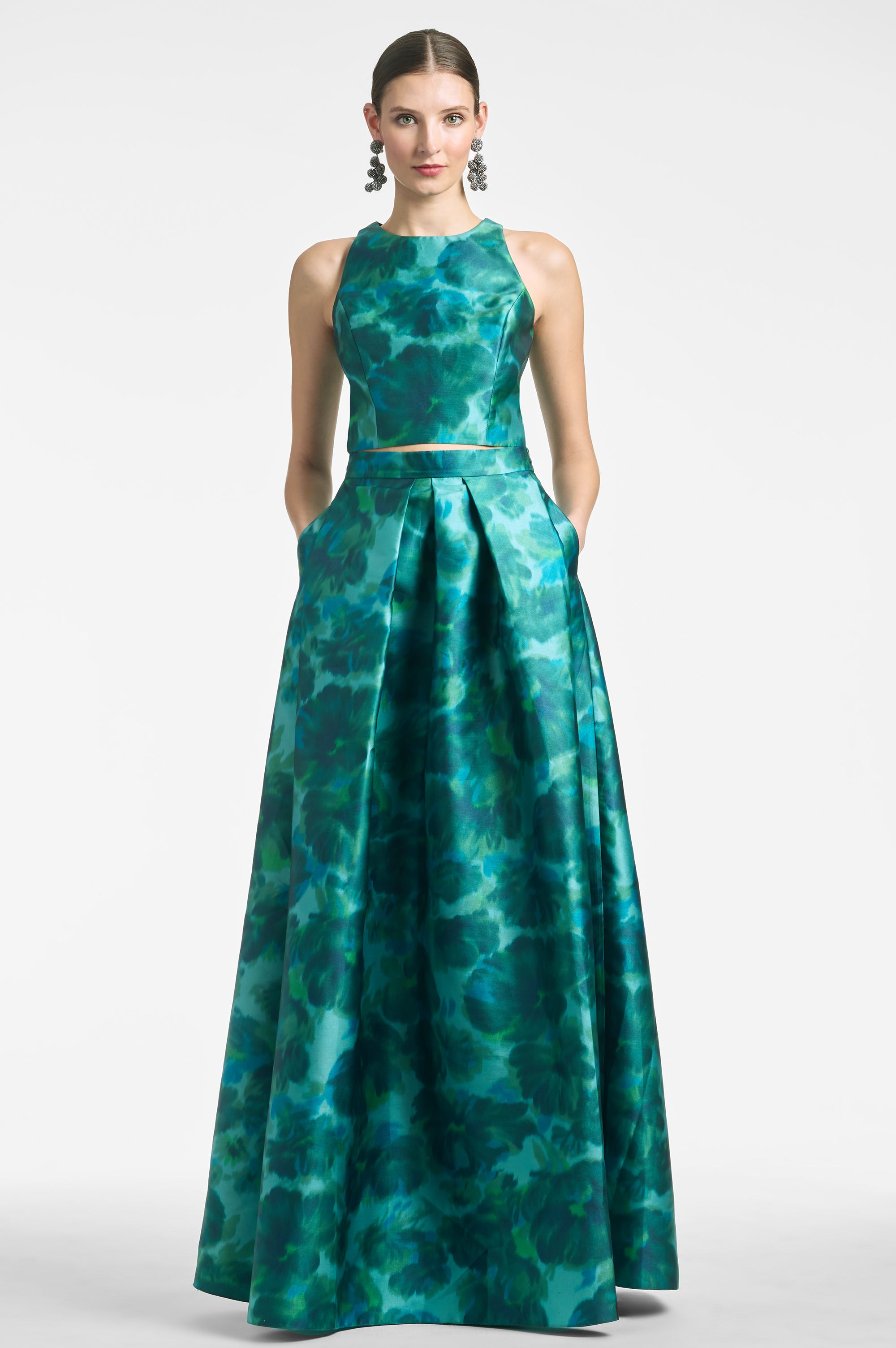 Lexie Top - Emerald Watercolor Floral - 3