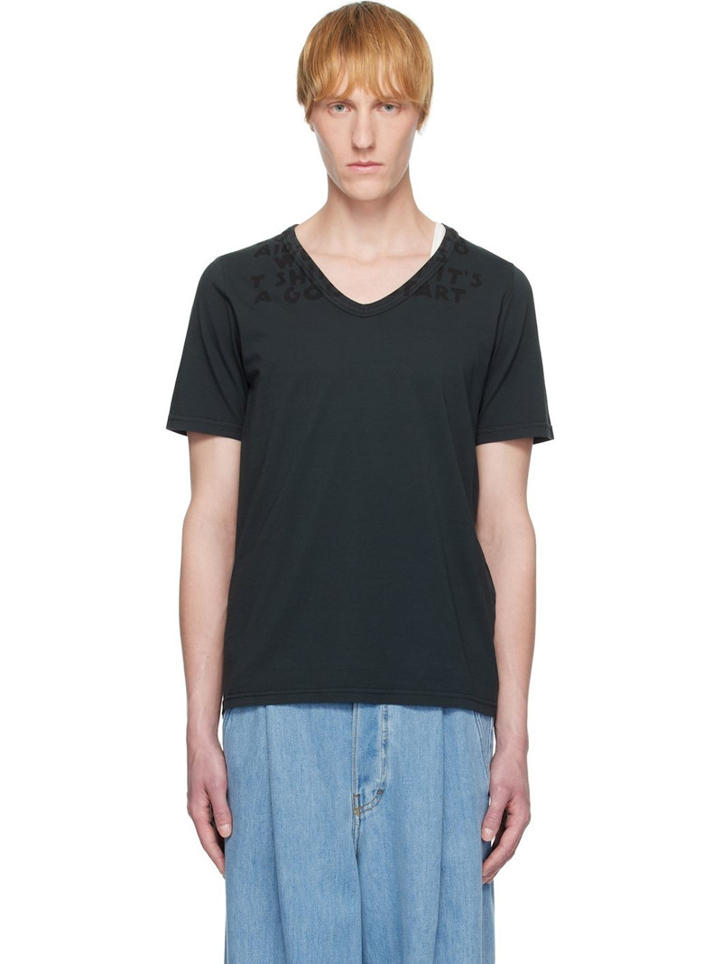 Black V-Neck SIDA Jersey T-shirt 1