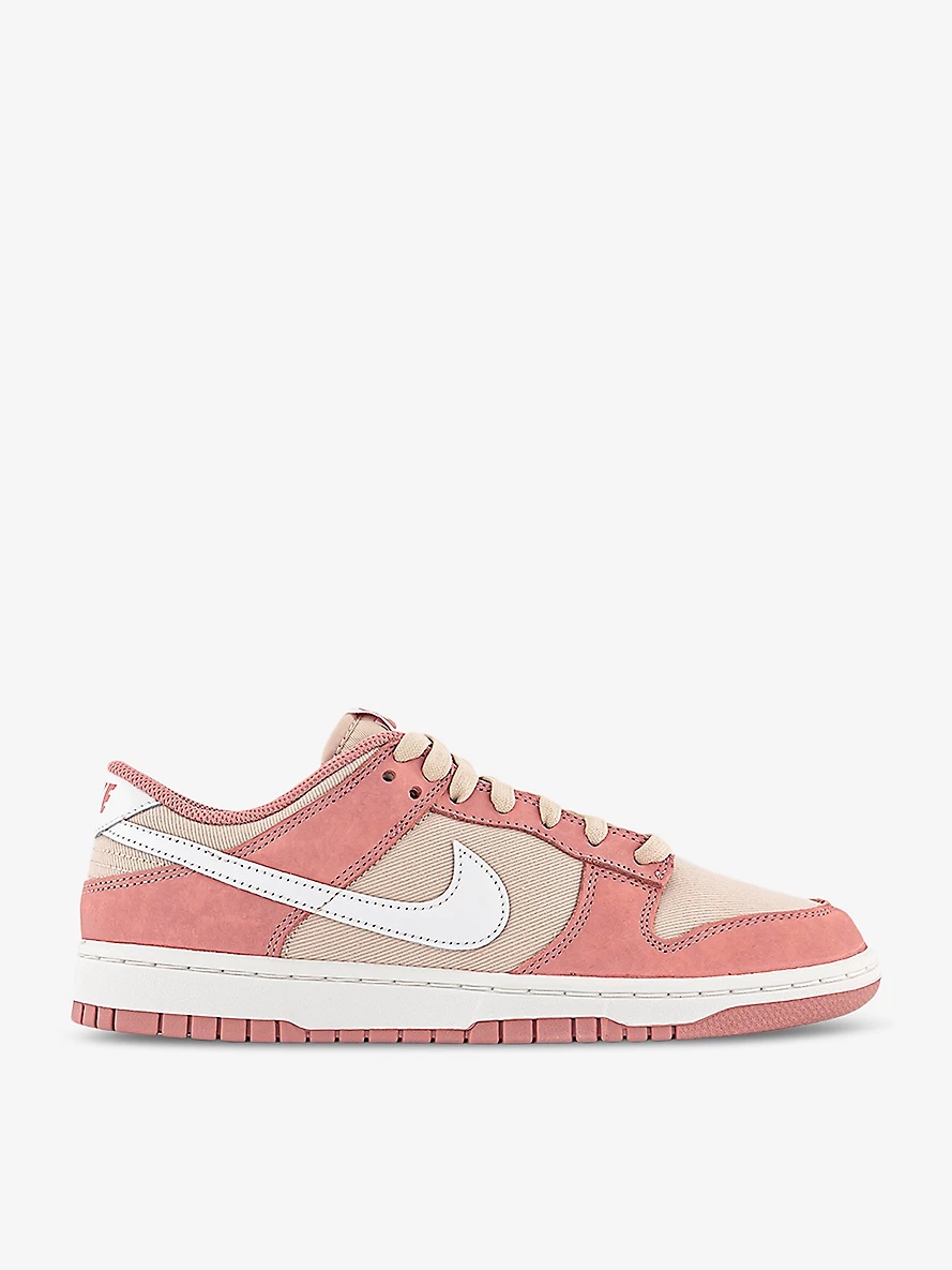 Dunk Low panelled leather and woven low-top trainers - 1